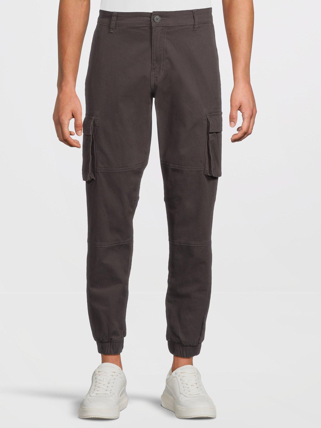 undefined Cam Cuffed Cargo Trousers - Grey Pinstripe