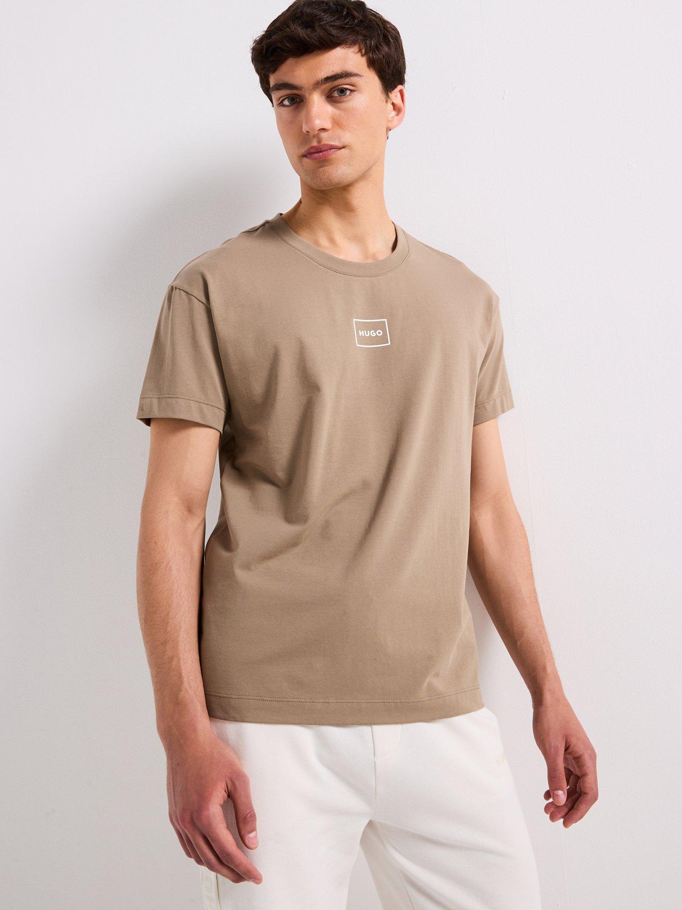 HUGO Herren T-Shirt - Baumwolle Elasthan Basic Shirt Für Lounge & Alltag