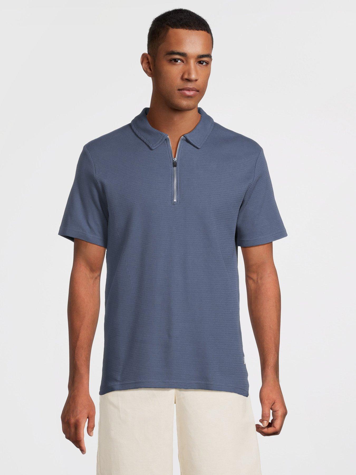 undefined Only & Sons Cal Reg Struct Ss Half Zip Polo Shirt