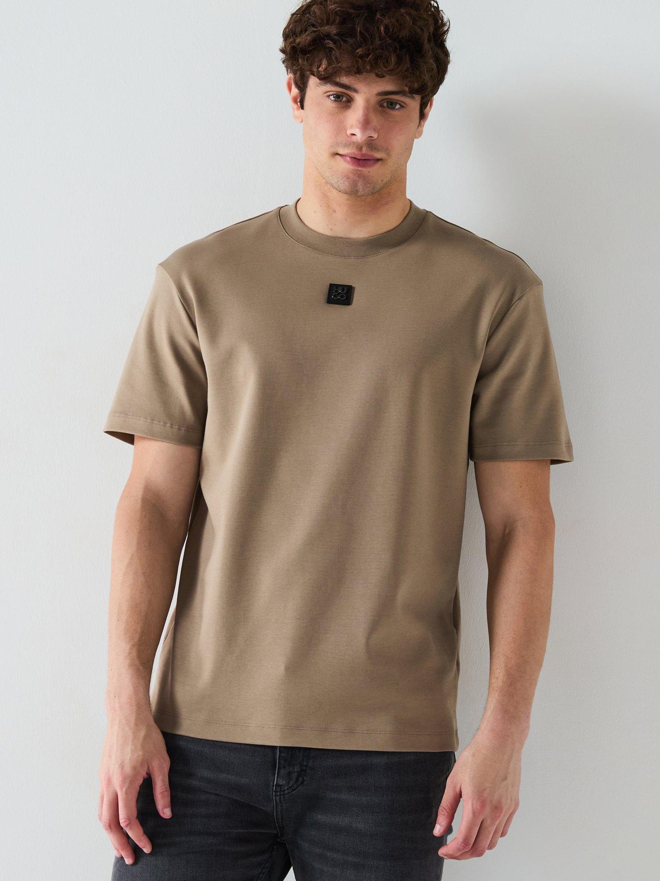 undefined Dalile Regular Fit Centre Stacked Nikel Logo T-Shirt-Brown - Medium Brown
