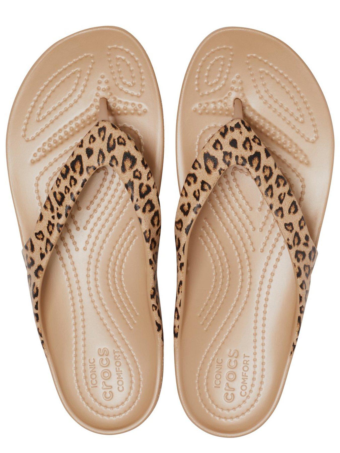 Crocs Kadee Ii Leopard Print Flip Flop Brown Very