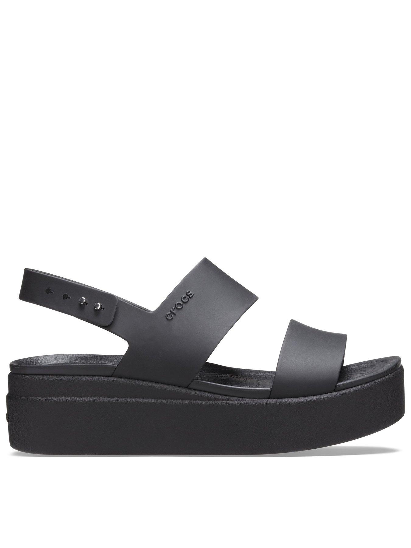 Crocs Brooklyn Low Wedge Sandal - Black