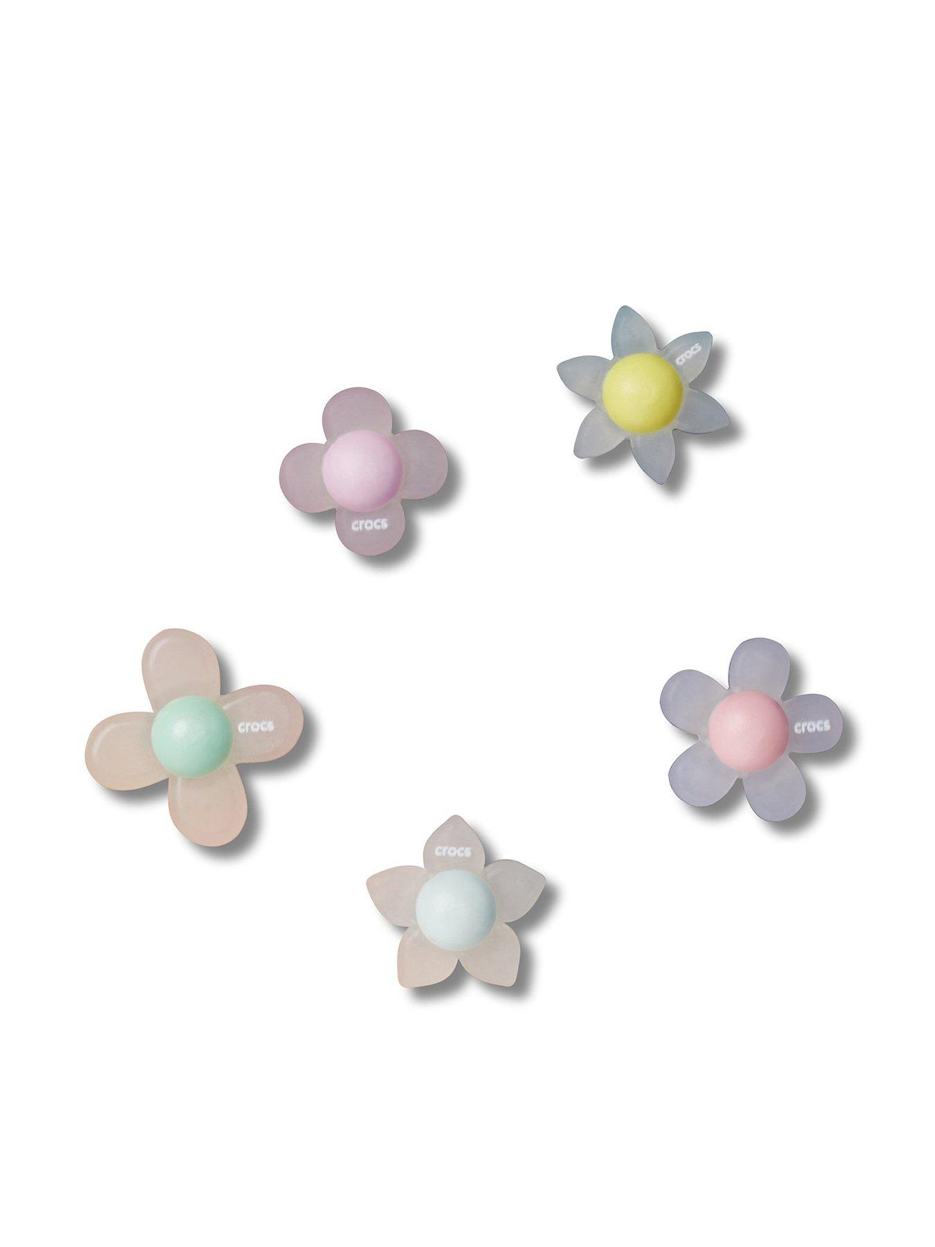 Image 1 of 4 of Crocs Iridescent Flowers 5 Pack Jibbitz - Multi