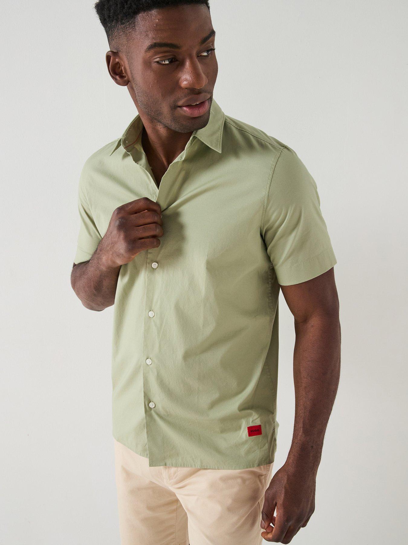 undefined Ebor Relaxed Fit Short Sleeve Shirt - Open Green