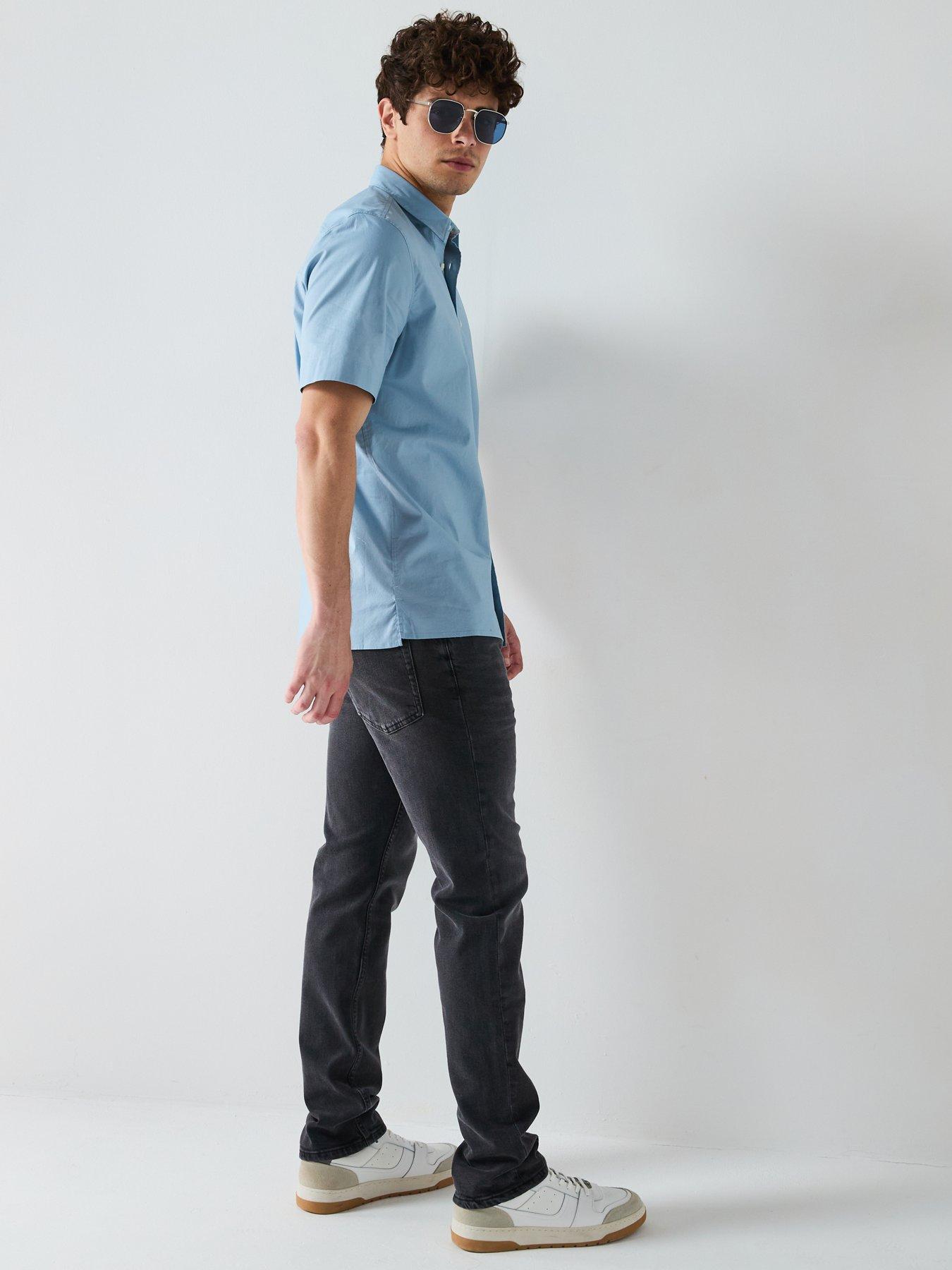 Image 6 of 6 of HUGO Ebor Relaxed Fit Short Sleeve Shirt - Blue