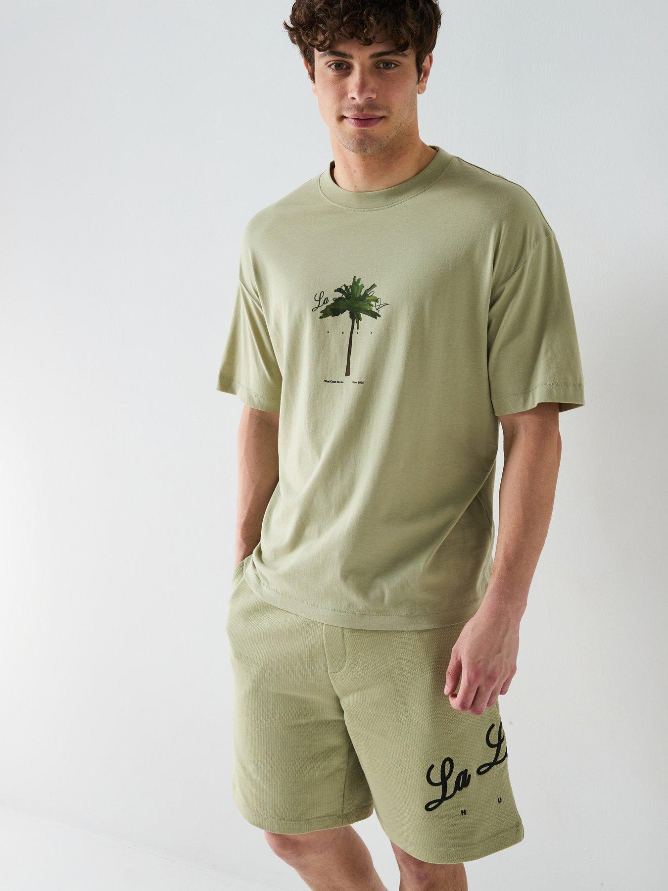 undefined Duwom Relaxed Palm Tree T-Shirt - Open Green