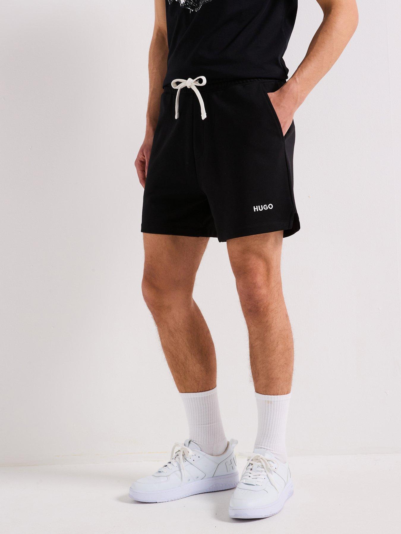undefined Dulasho Relaxed Contrast Logo Jersey Shorts - Black