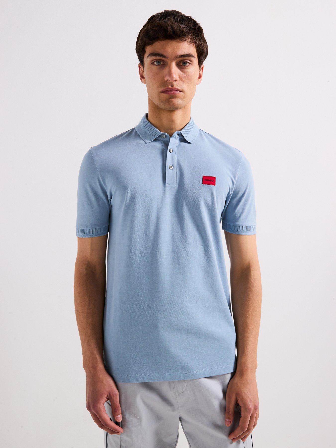 undefined Dereso232 Slim Fit Left Chest Patch Logo Polo Shirt - Blue