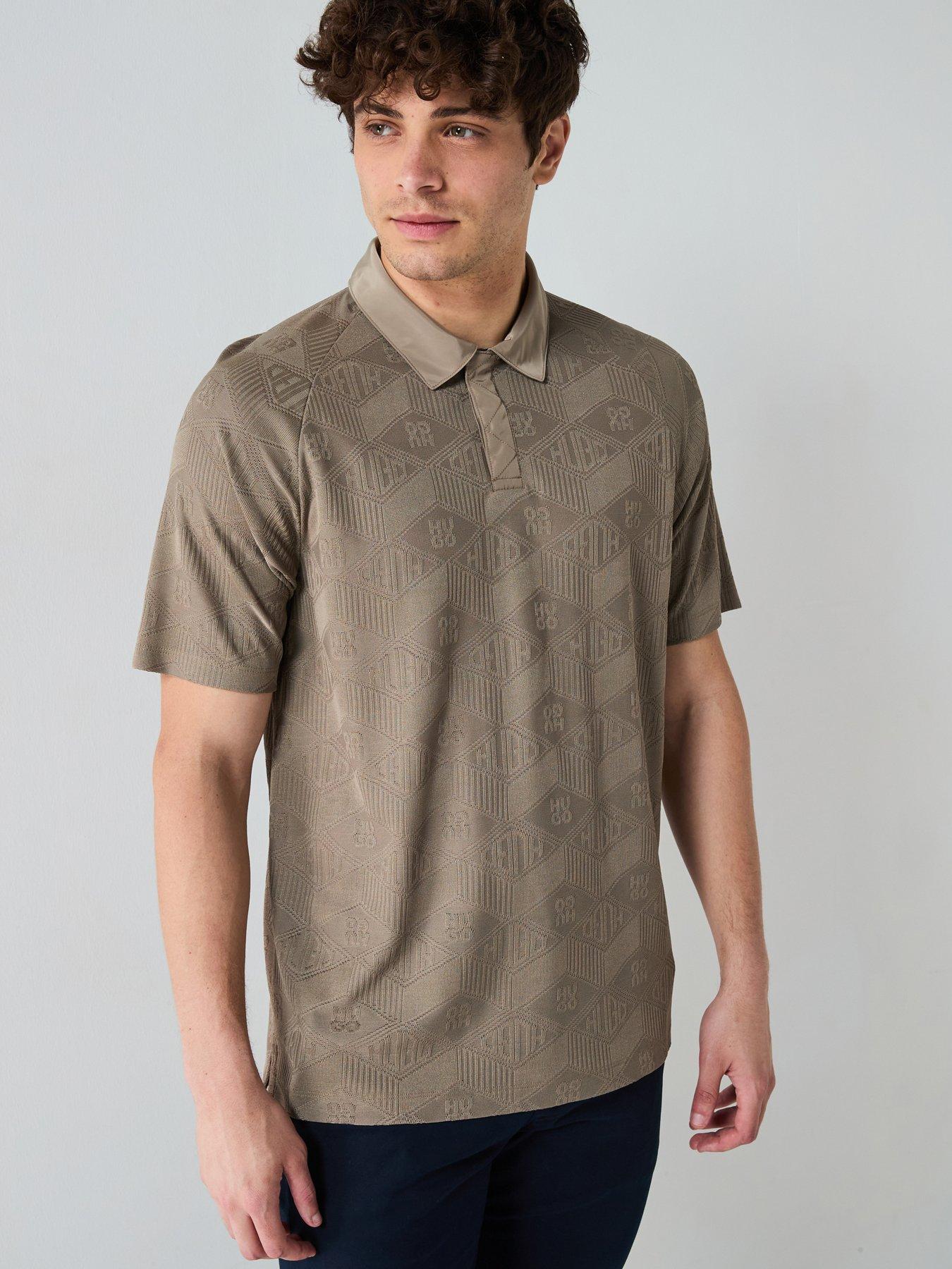 undefined Dompoli Relaxed Jacquard Monogram Polo Shirt - Medium Brown