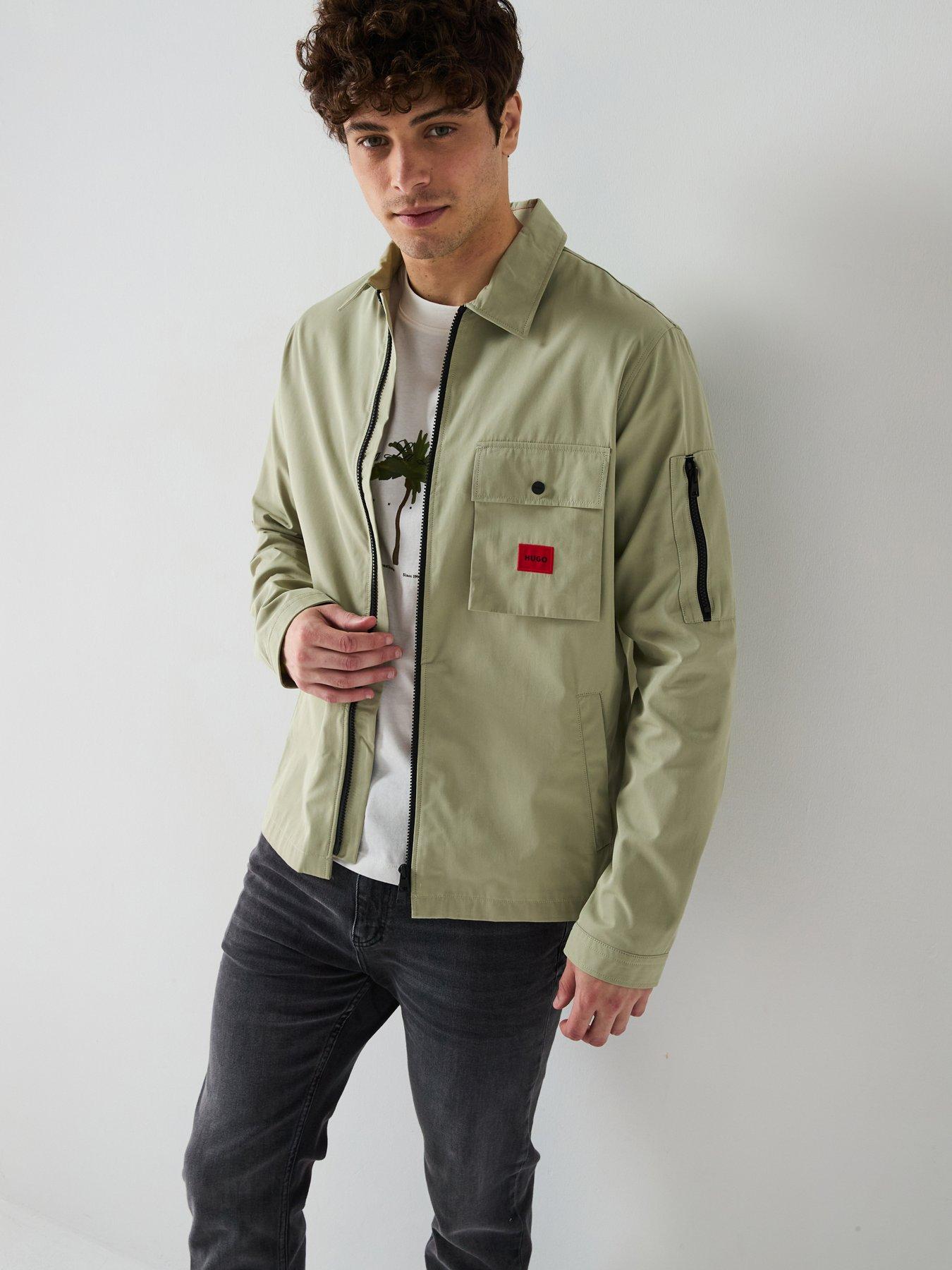 undefined Emmond Patch Pocket Logo Regular Fit Zit Thru Overshir - Green