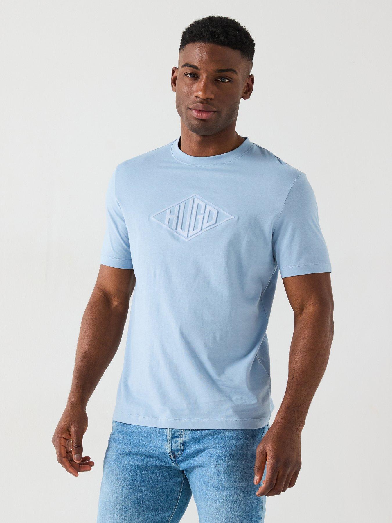 undefined Dalendi Flocked Geo Logo T-Shirt - Blue