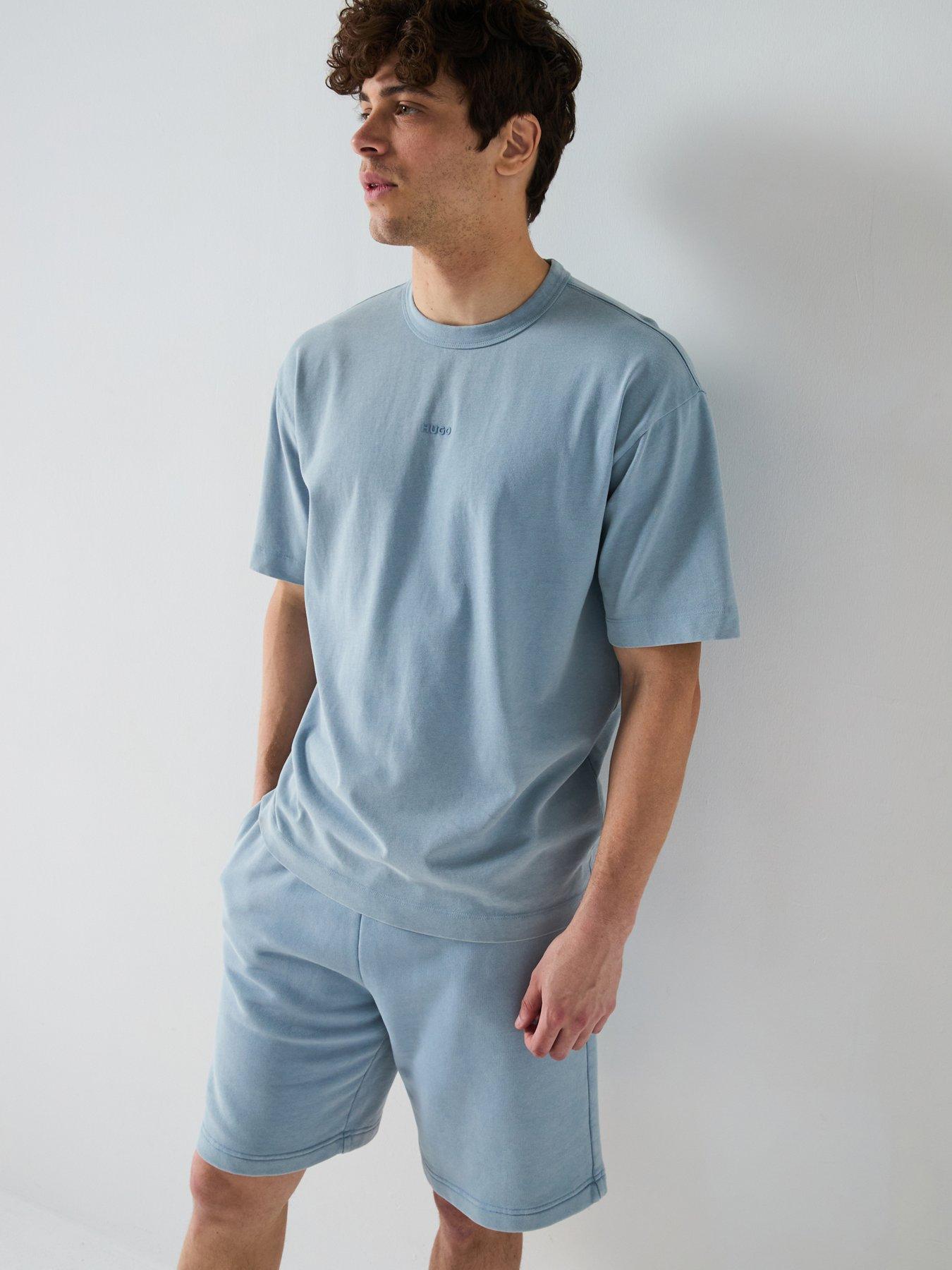undefined Hugo Docku Relaxed Washed Centre Chest Logo T-shirt-blue