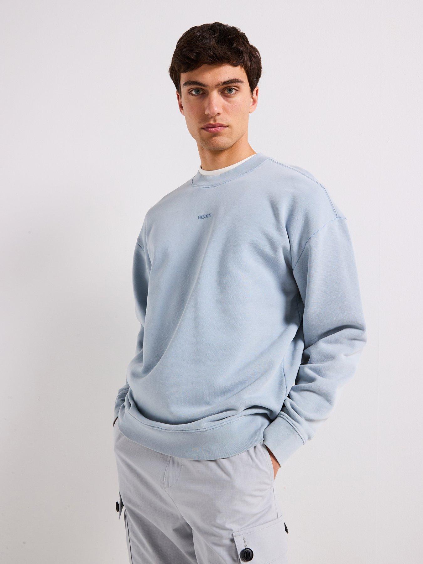 undefined Dopaly Relaxed Washed Small Logo Crew Neck Sweatshirt - Blue