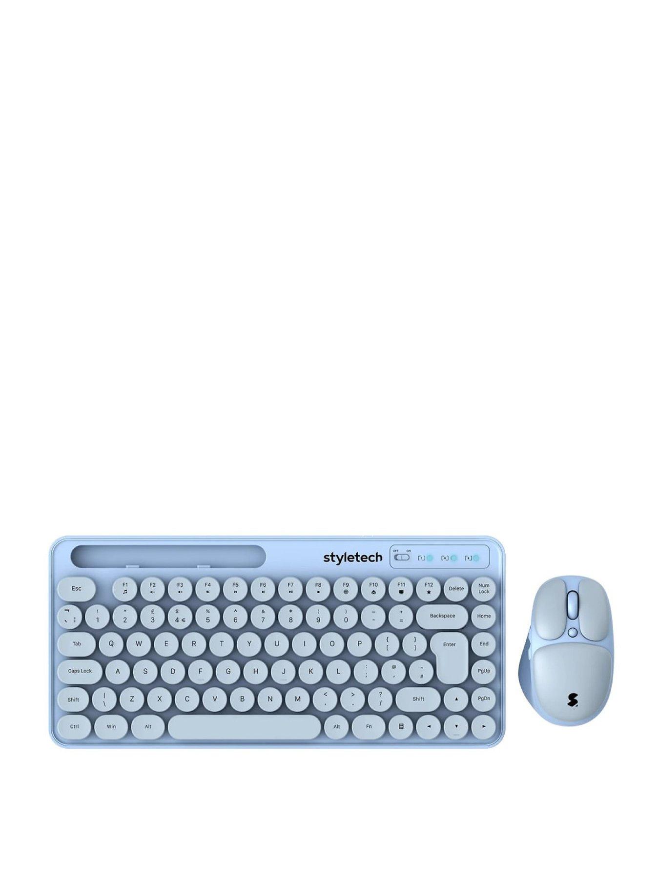 Styletech MK520 Wireless Pastel Keyboard and Mouse Bundle - Sky