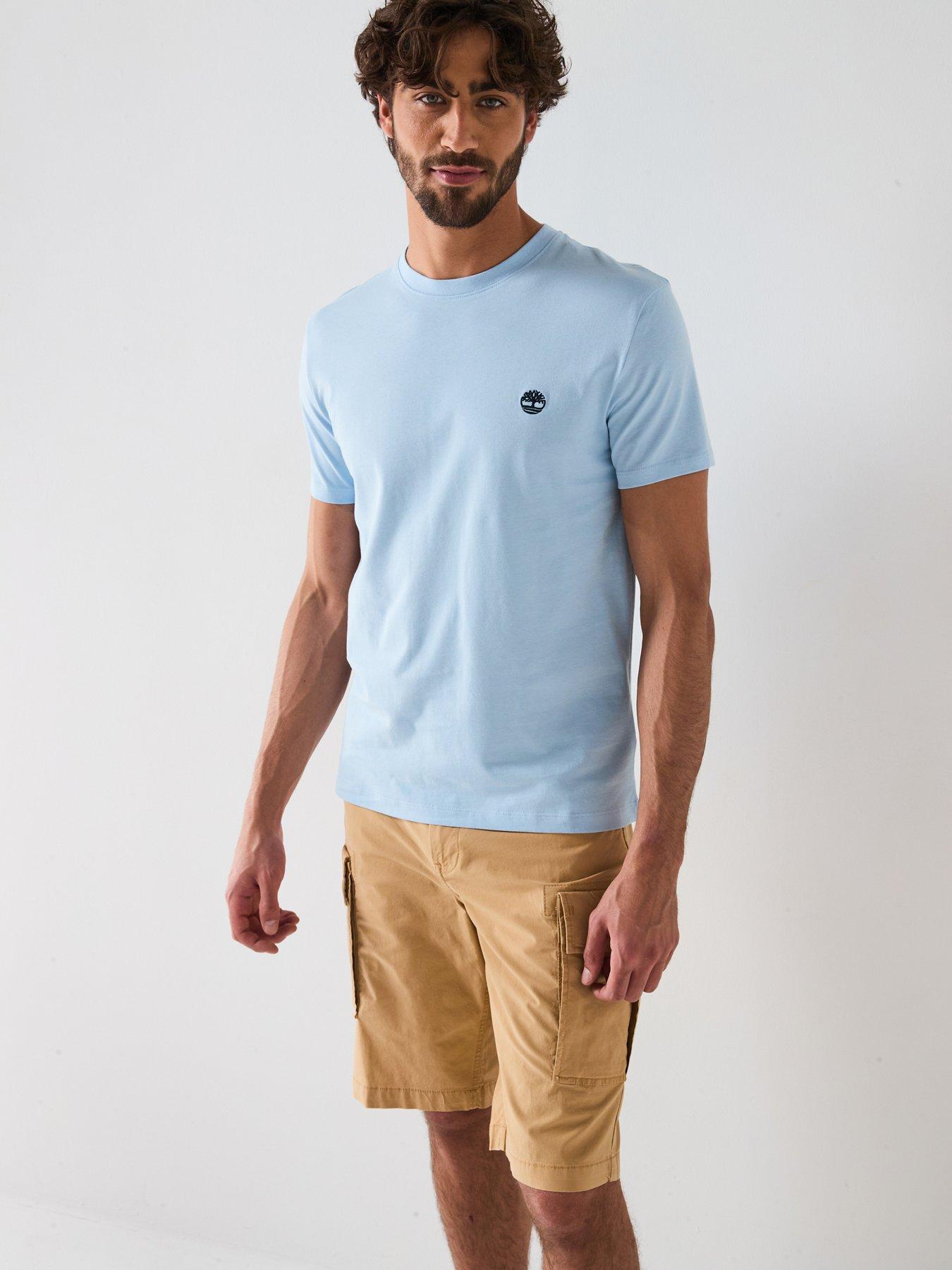 undefined Short Sleeve Dunstan River Logo T-Shirt - Light Blue