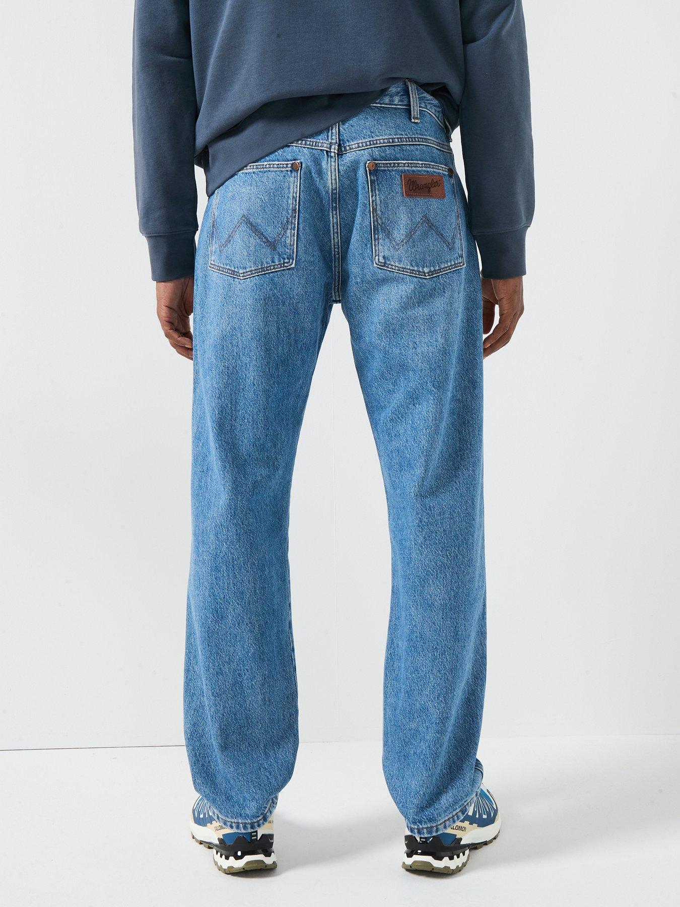 Wrangler Heren Free-to-Stretch Relaxed Fit Jean, Grijze tint, 42W x 32L