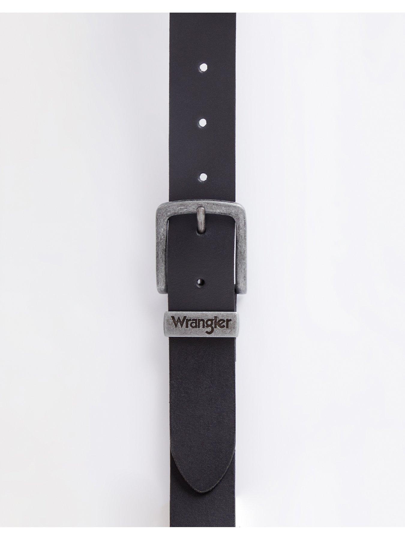 Image 3 of 5 of Wrangler Metal Loop Leather Belt -black