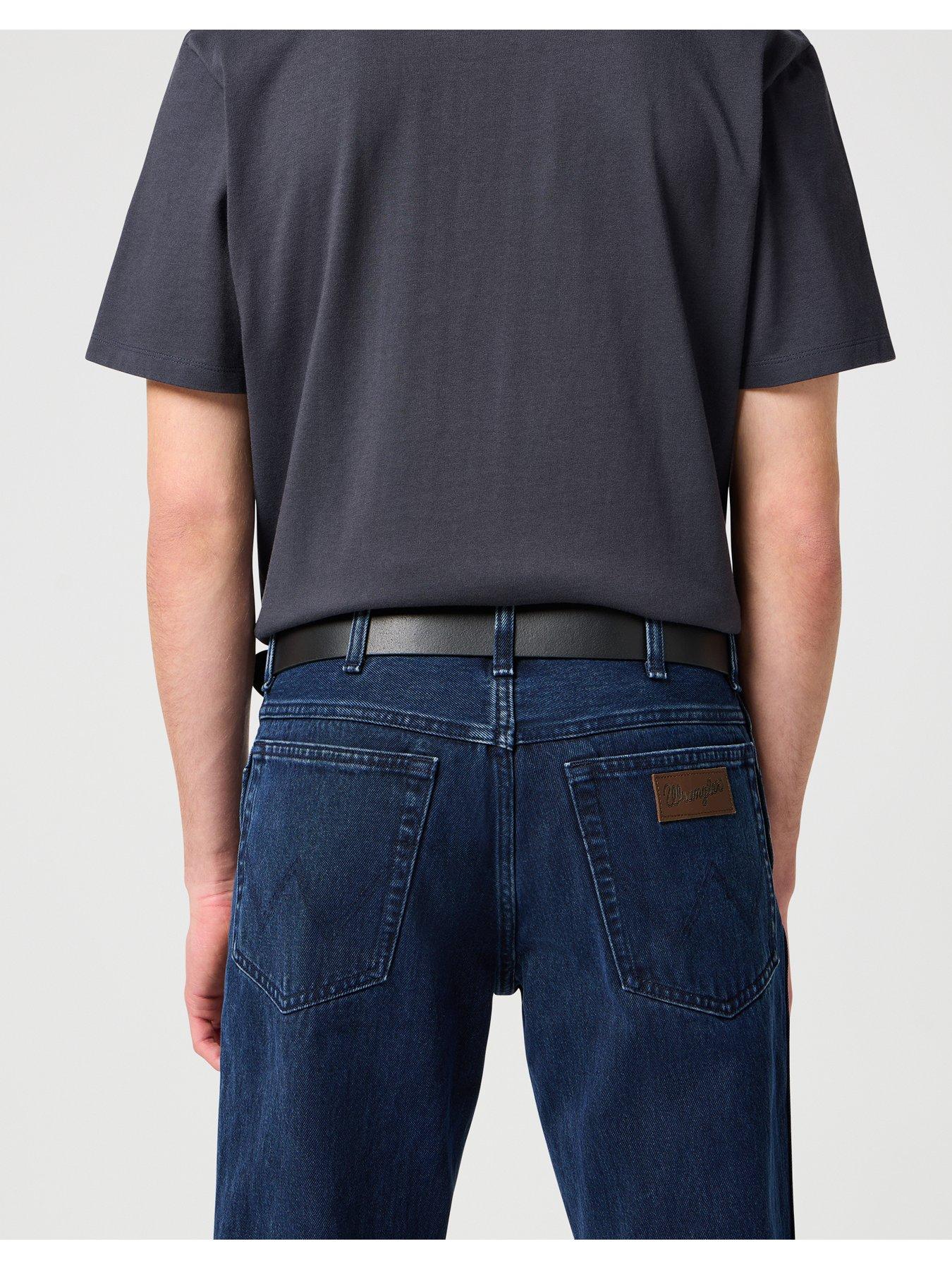 Image 5 of 5 of Wrangler Metal Loop Leather Belt -black