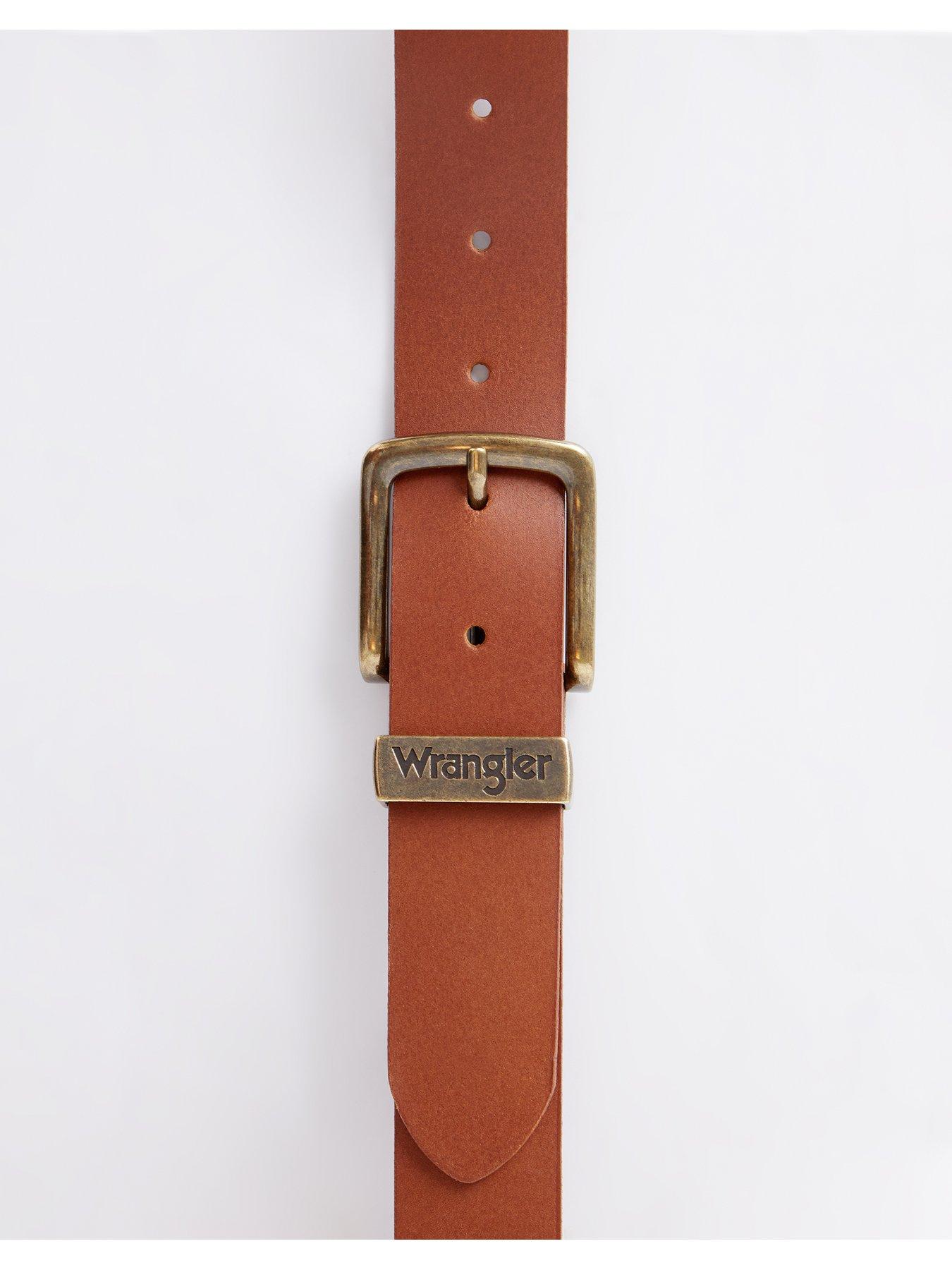 Image 3 of 5 of Wrangler Metal Loop Leather Belt -brown