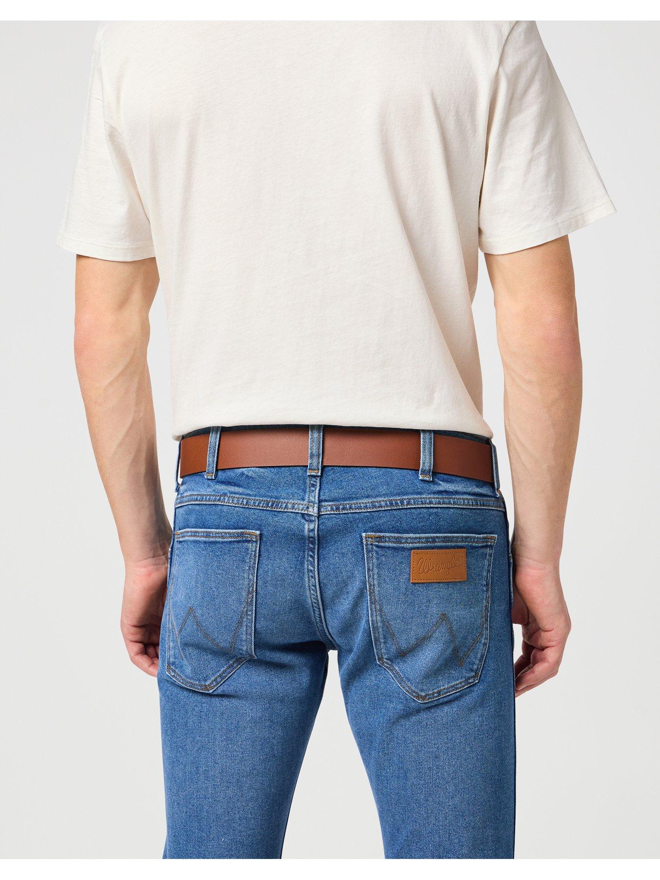 Image 5 of 5 of Wrangler Metal Loop Leather Belt -brown