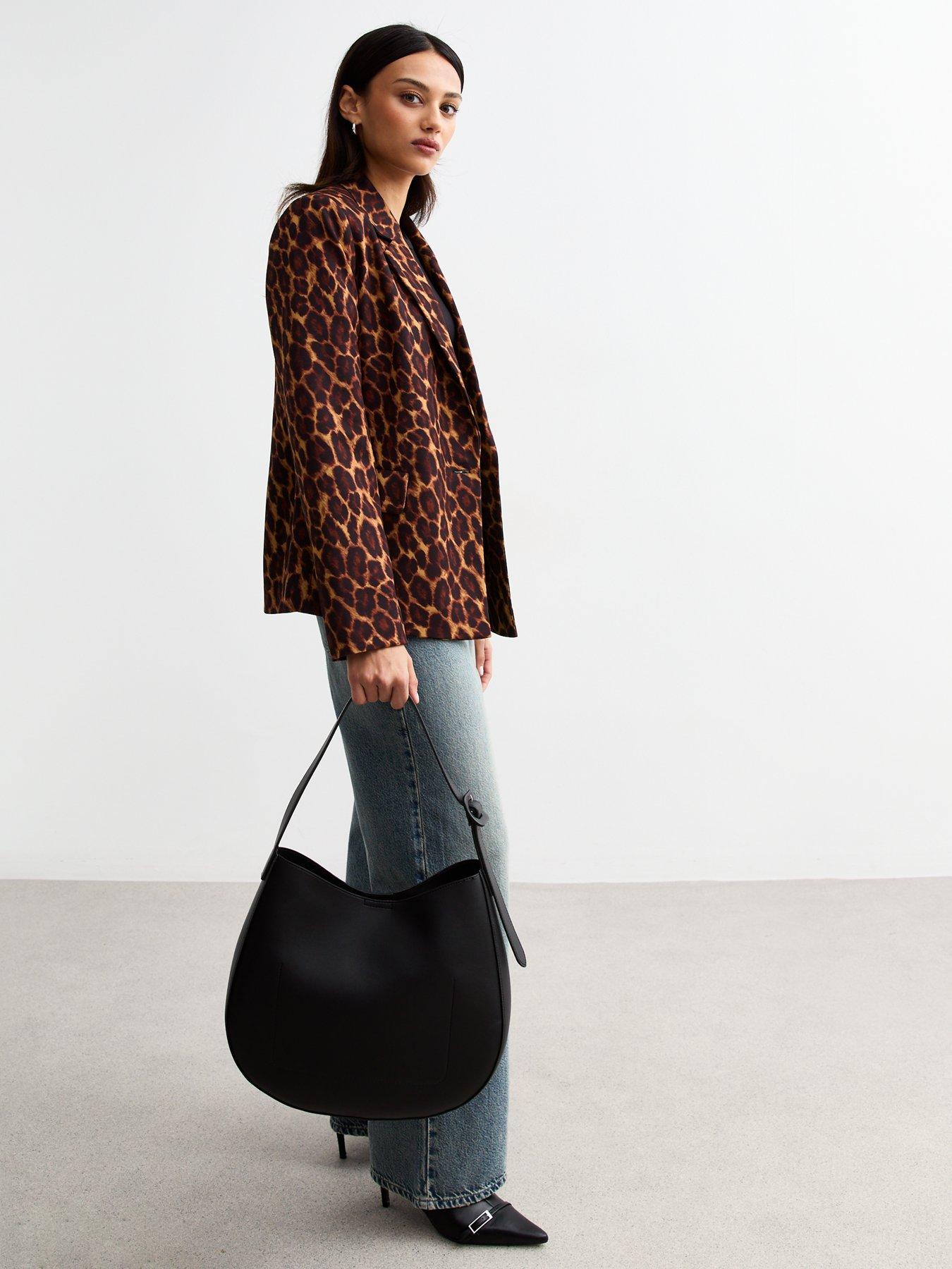 Image 3 of 4 of New Look Brown Leopard Print Blazer