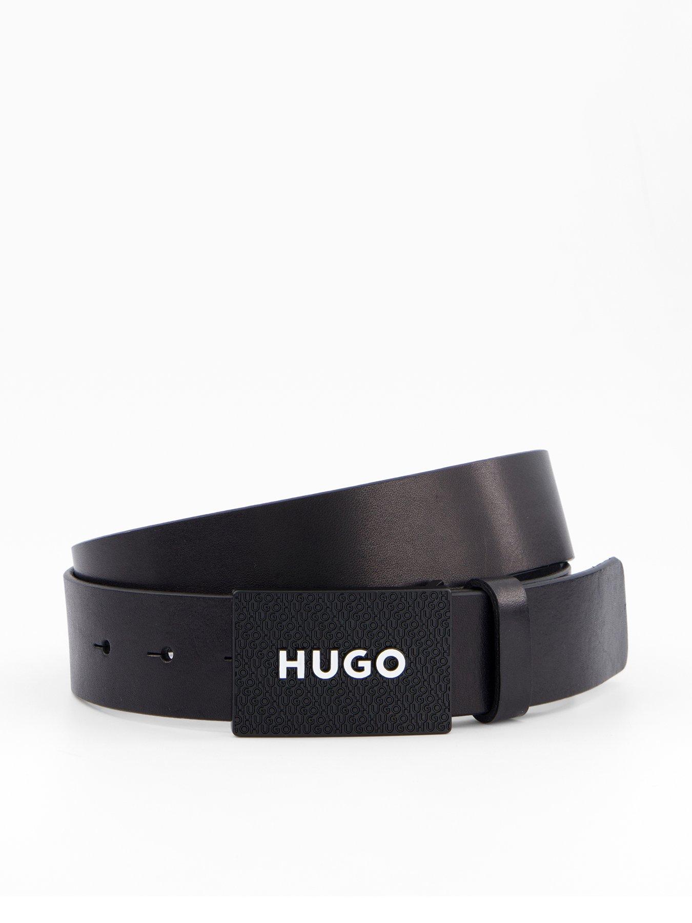 undefined Gilao-z Logo Plaque Leather Belt-black