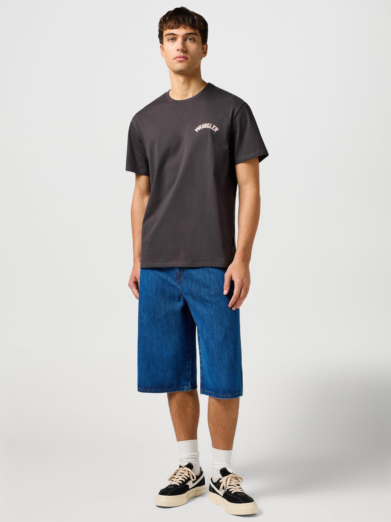 Image 3 of 6 of Wrangler Jort Midi Length Denim Shorts - Dark Blue