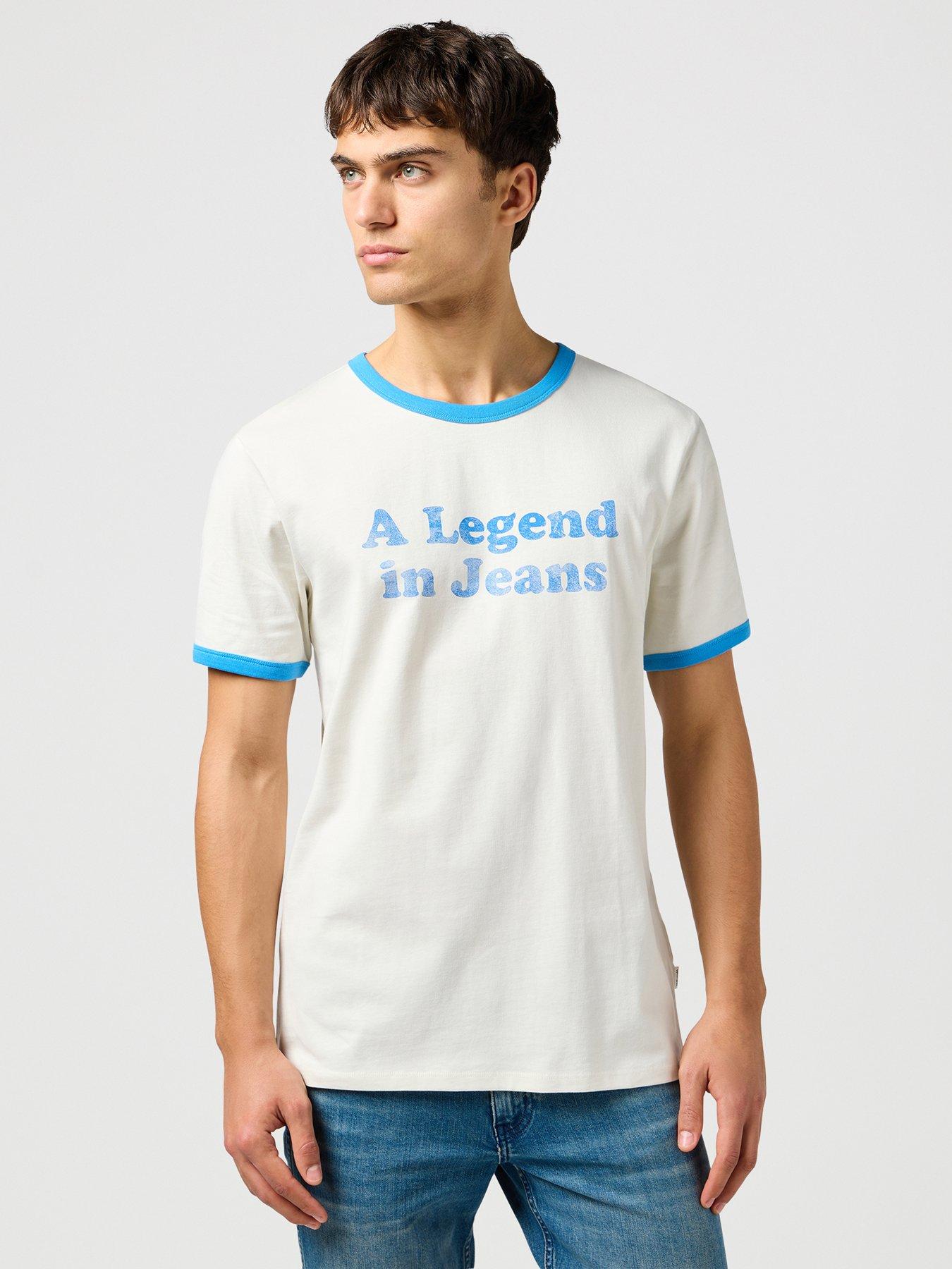 undefined Ringer Vintage Script T-Shirt - White