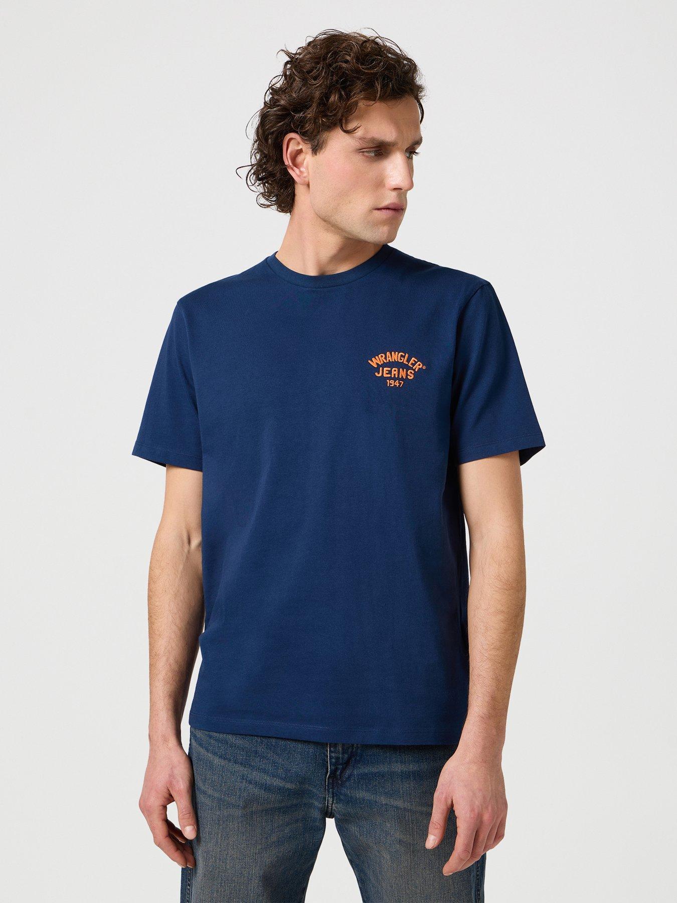 Wrangler Wrangler Small Logo T-shirt- Navy, Navy, Size 2Xl, Men