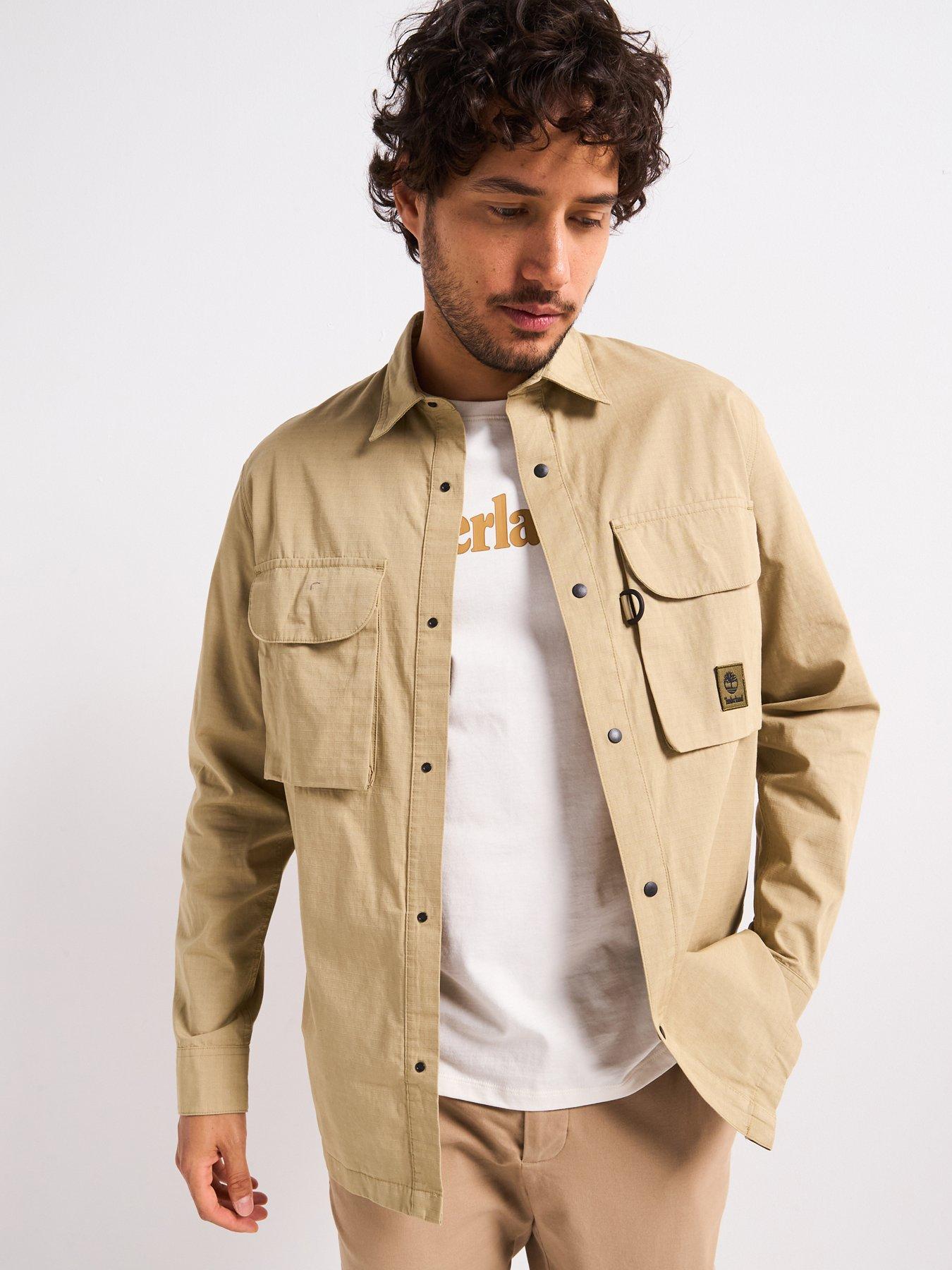 undefined Relaxed Fit Utility Overshirt - Light Green