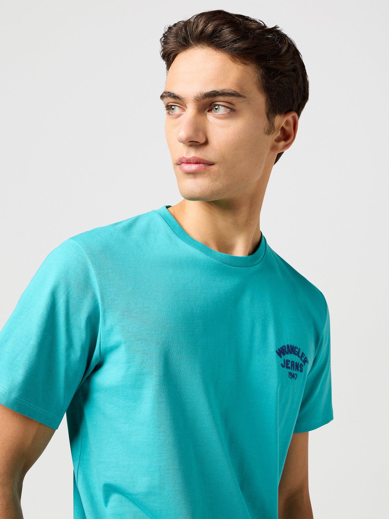 Image 5 of 6 of Wrangler Small Logo T-Shirt - Bright Blue