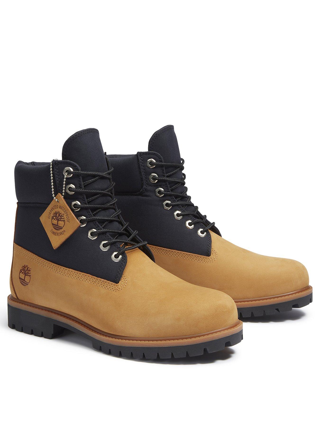 Timberland Brown Leather Chukka Boots with Yellow Contrast Laces- Size 12 Men main image 4
