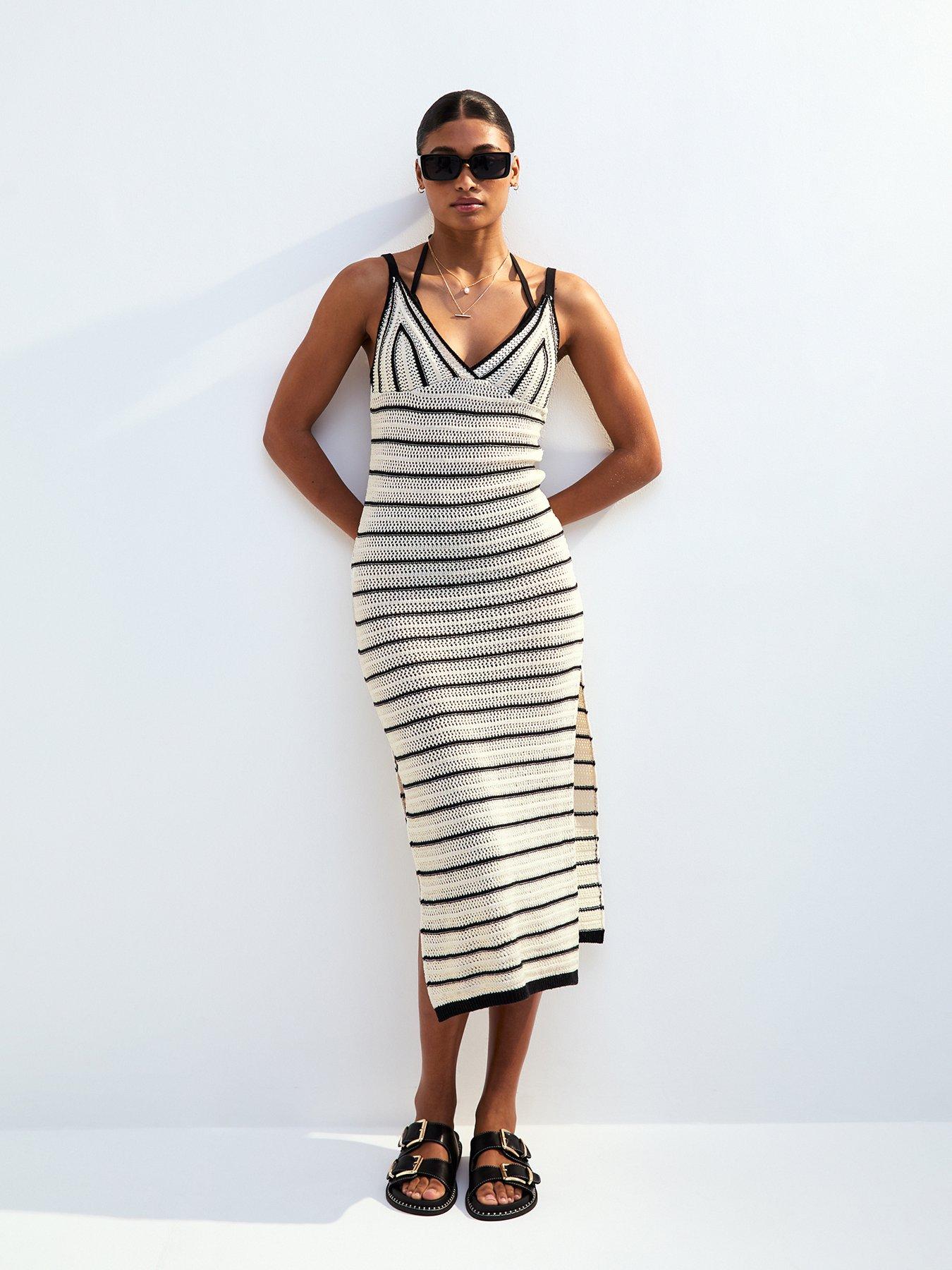 undefined Crochet Beach Maxi Dress - Off White