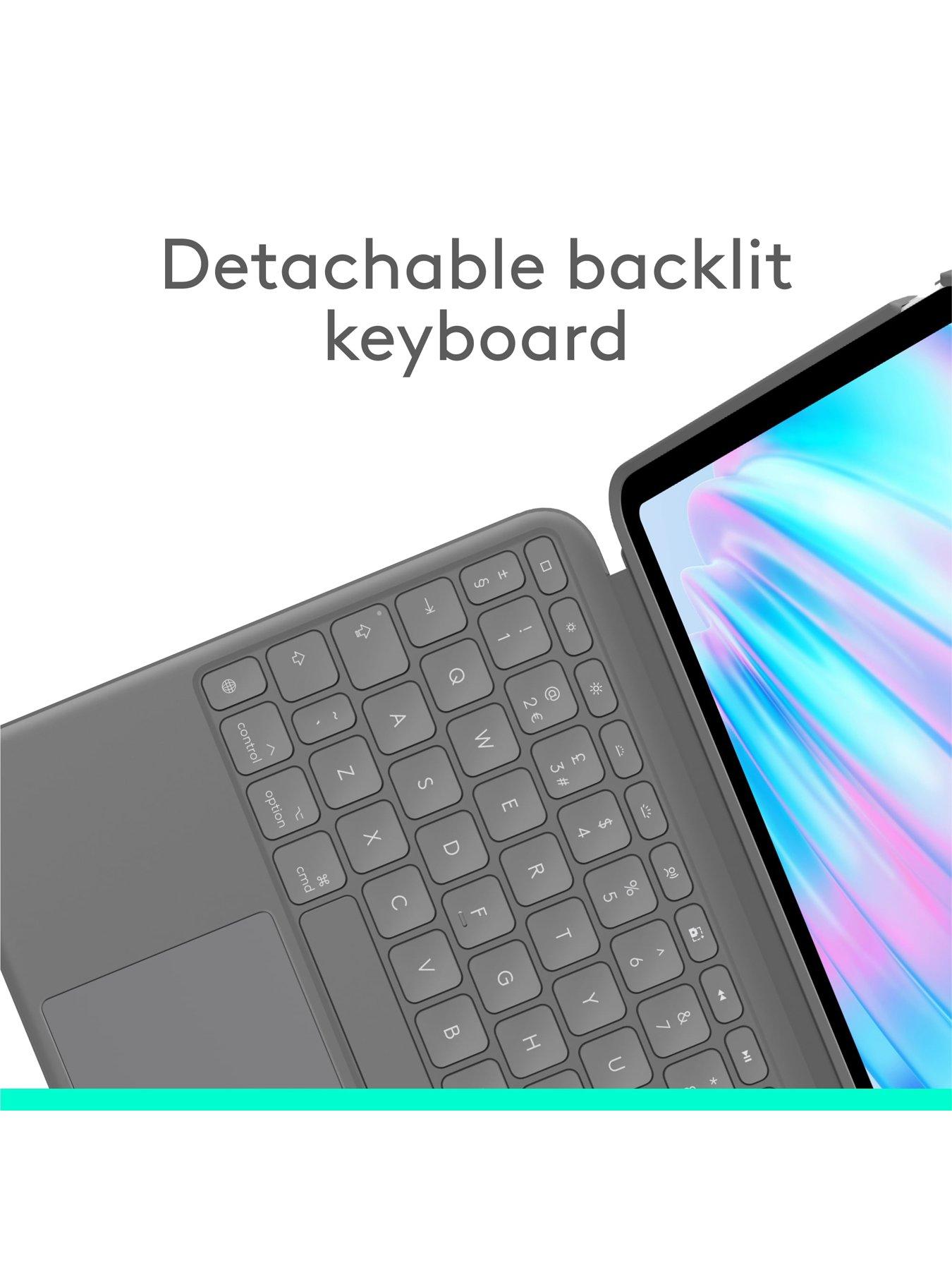 Image 3 of 8 of Logitech Combo Touch Ipad Pro 11-Inch (M4)(2024) Keyboard Case - Detachable Backlit Keyboard With Kickstand, Multi-Use Mode Graphite