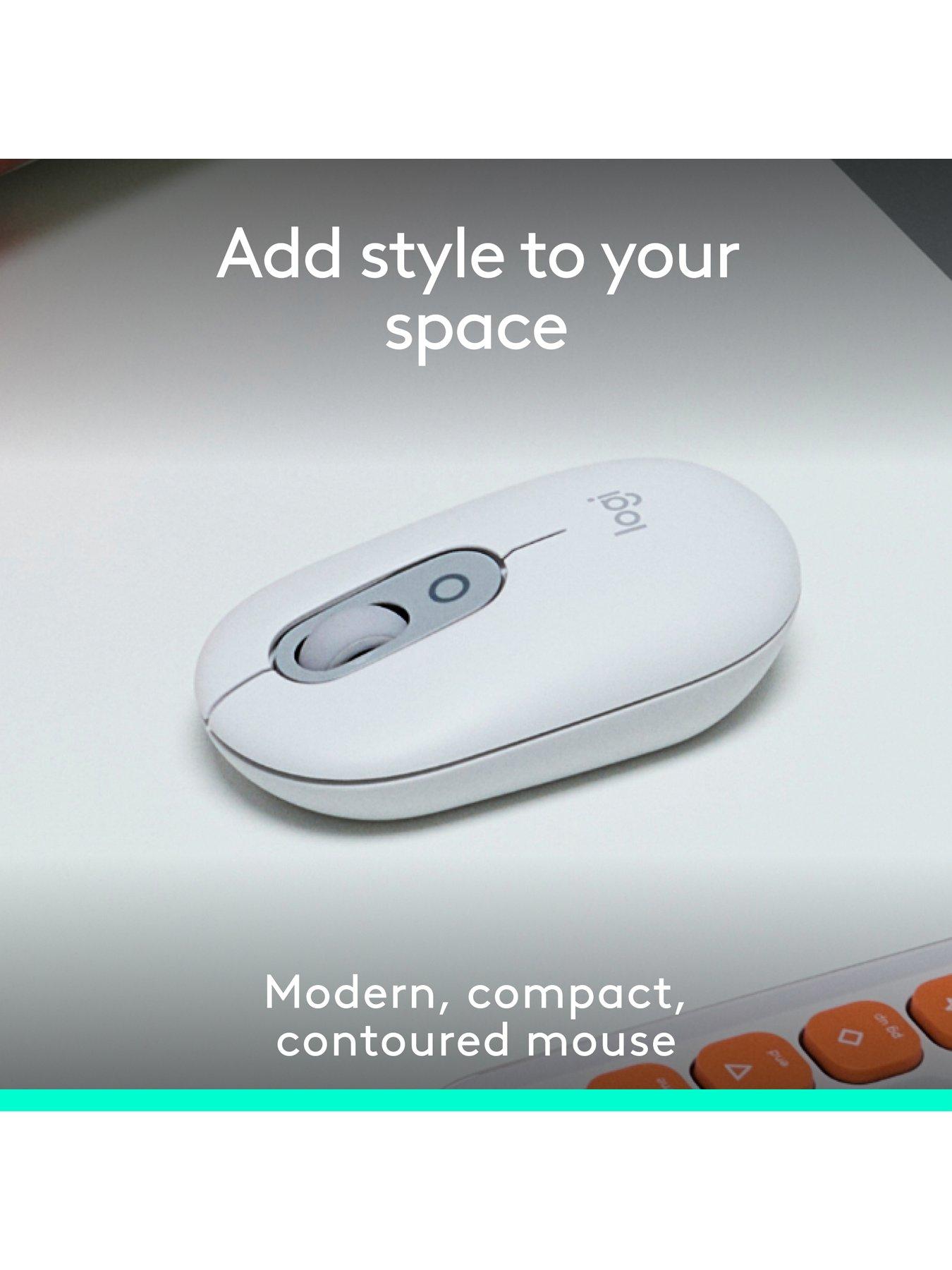 Image 2 of 8 of Logitech Pop Portable Wireless Bluetooth Mouse With Programmable Buttons And Quiet Clicks - Off-White