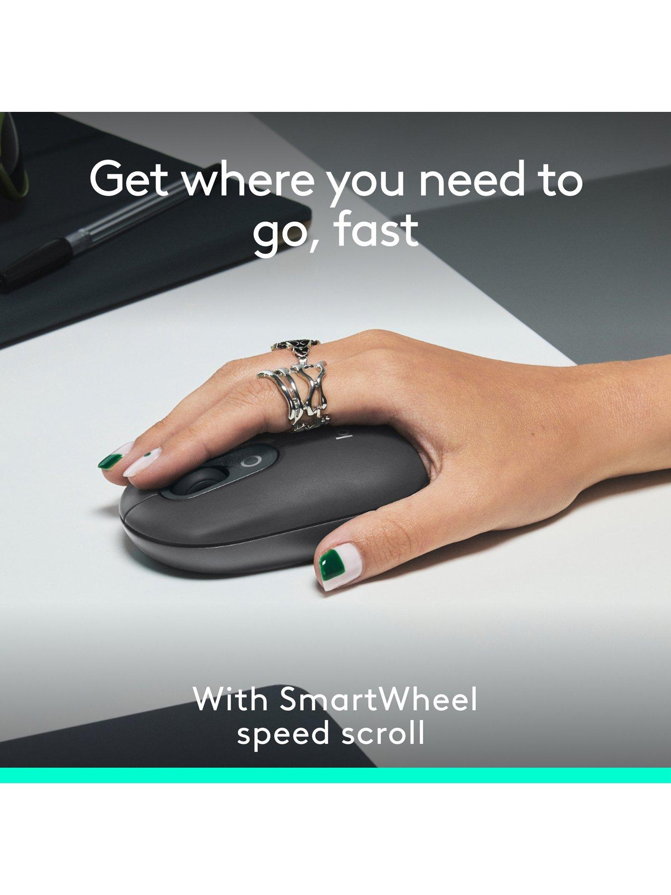 Image 3 of 7 of Logitech Pop Portable Wireless Bluetooth Mouse With Programmable Buttons And Quiet Clicks - Graphite
