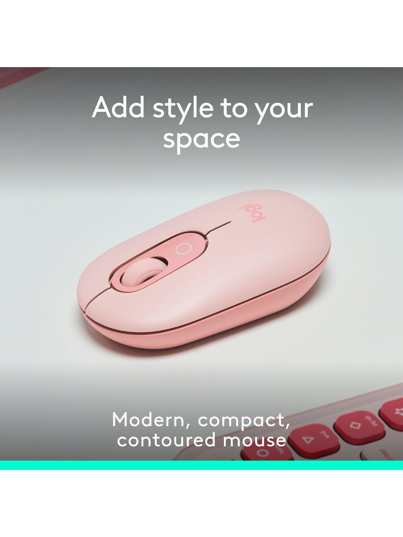 Image 2 of 7 of Logitech Pop Portable Wireless Bluetooth Mouse With Programmable Buttons And Quiet Clicks - Rose