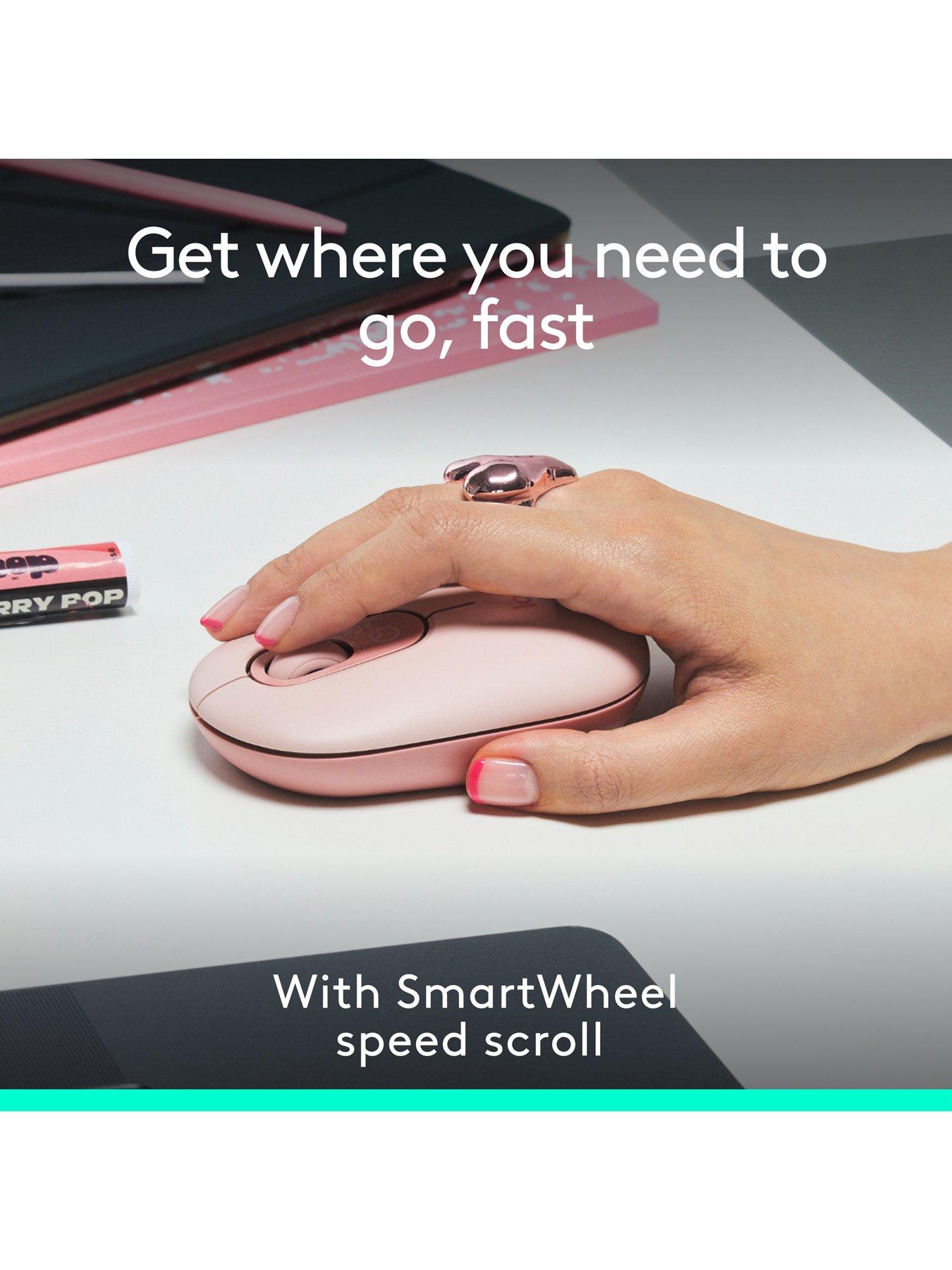 Image 3 of 7 of Logitech Pop Portable Wireless Bluetooth Mouse With Programmable Buttons And Quiet Clicks - Rose
