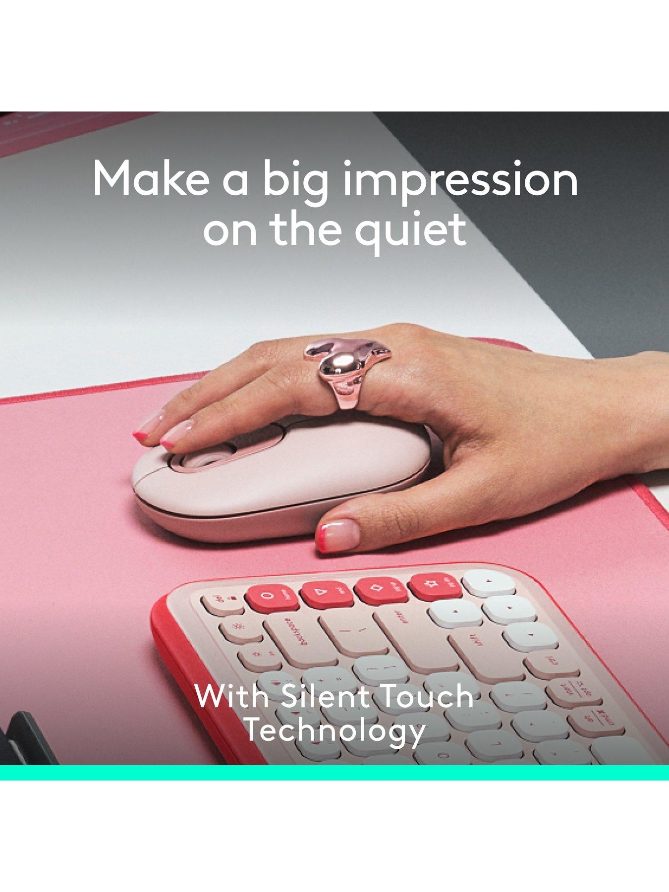 Image 5 of 7 of Logitech Pop Portable Wireless Bluetooth Mouse With Programmable Buttons And Quiet Clicks - Rose
