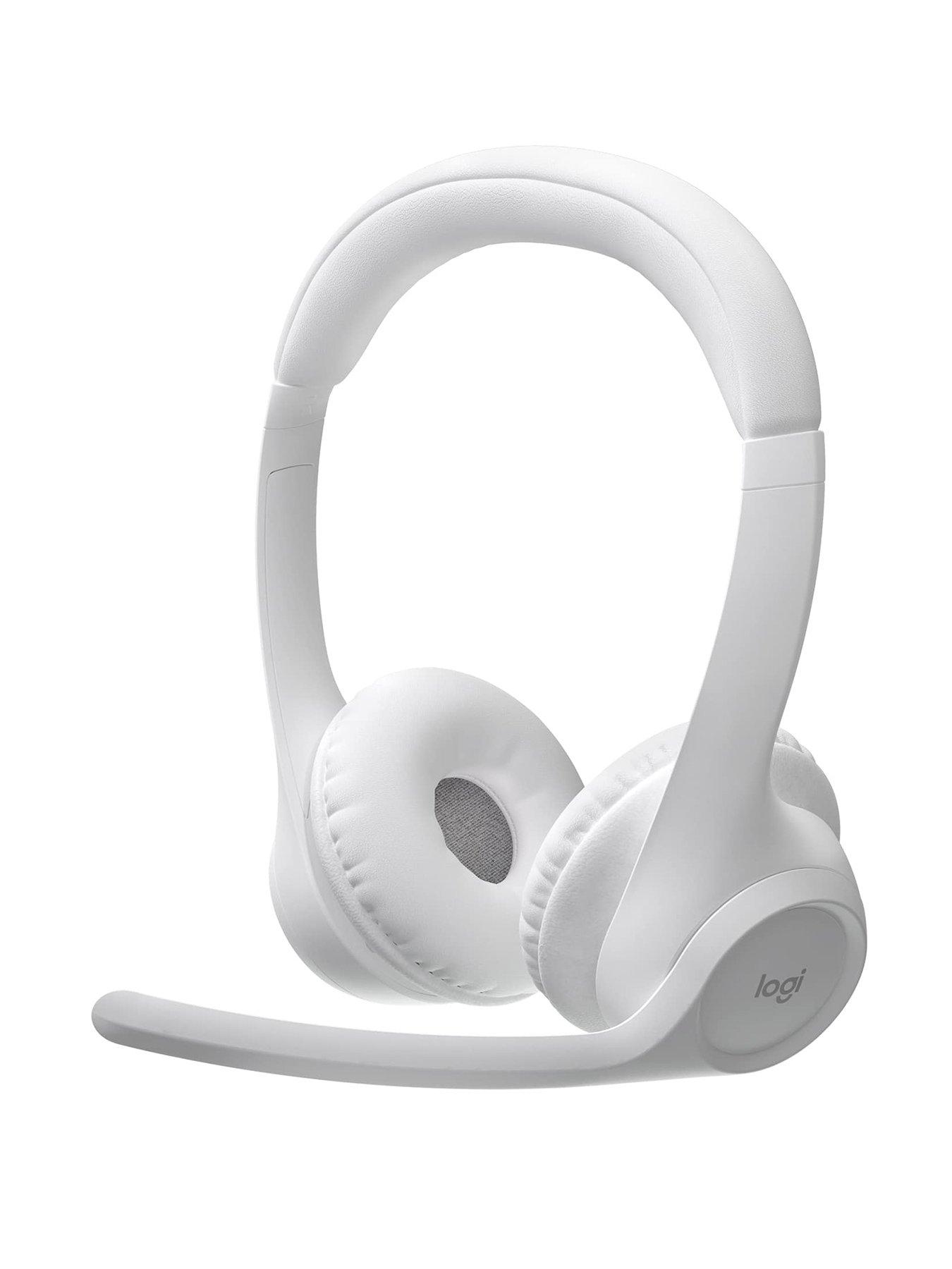 Image 1 of 8 of Logitech Zone 300 Wireless Bluetooth Headset With Noise-Cancelling Microphone, Compatible With Windows, Mac, Chrome, Linux, Ios, Android-Off-White