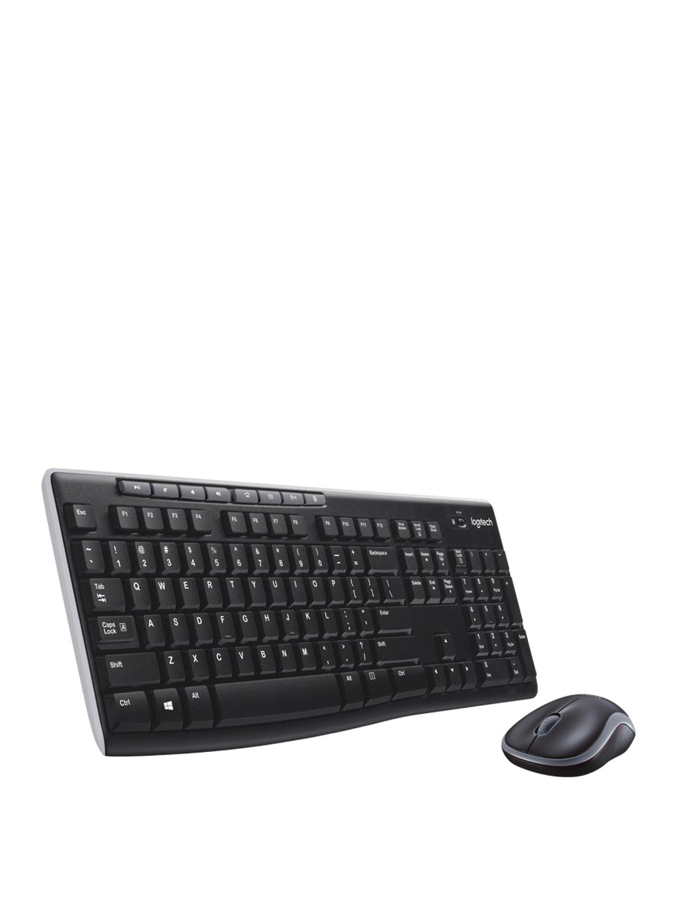 undefined Mk270 Wireless Keyboard And Mouse Combo For Windows, 2.4 Ghz Wireless, Compact Mouse, 8 Multimedia And Shortcut Keys