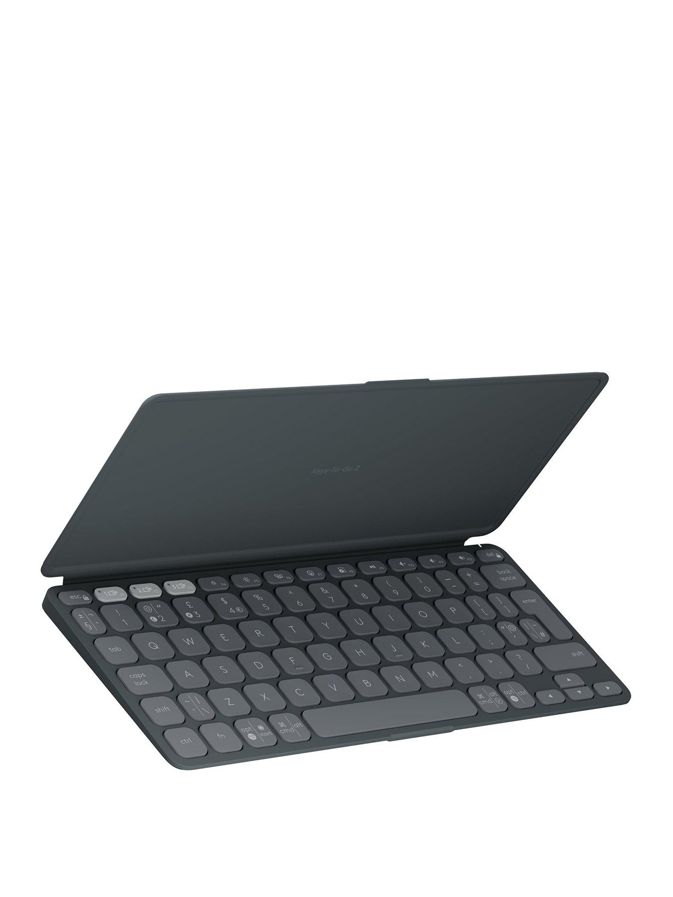 Image 1 of 8 of Logitech Keys-To-Go 2 Portable Bluetooth Keyboard For Tablet With Built-In Cover, Slim And Compact Wireless Keyboard For Windows Graphite
