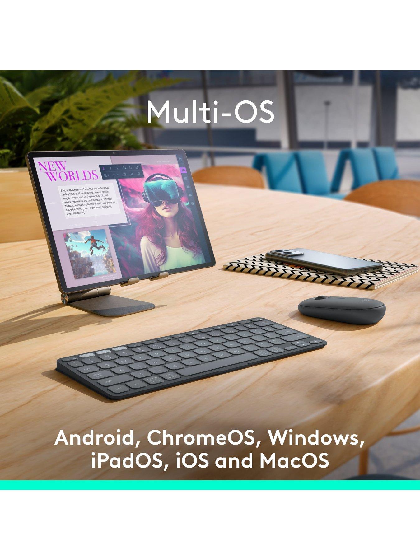 Image 5 of 8 of Logitech Keys-To-Go 2 Portable Bluetooth Keyboard For Tablet With Built-In Cover, Slim And Compact Wireless Keyboard For Windows Graphite