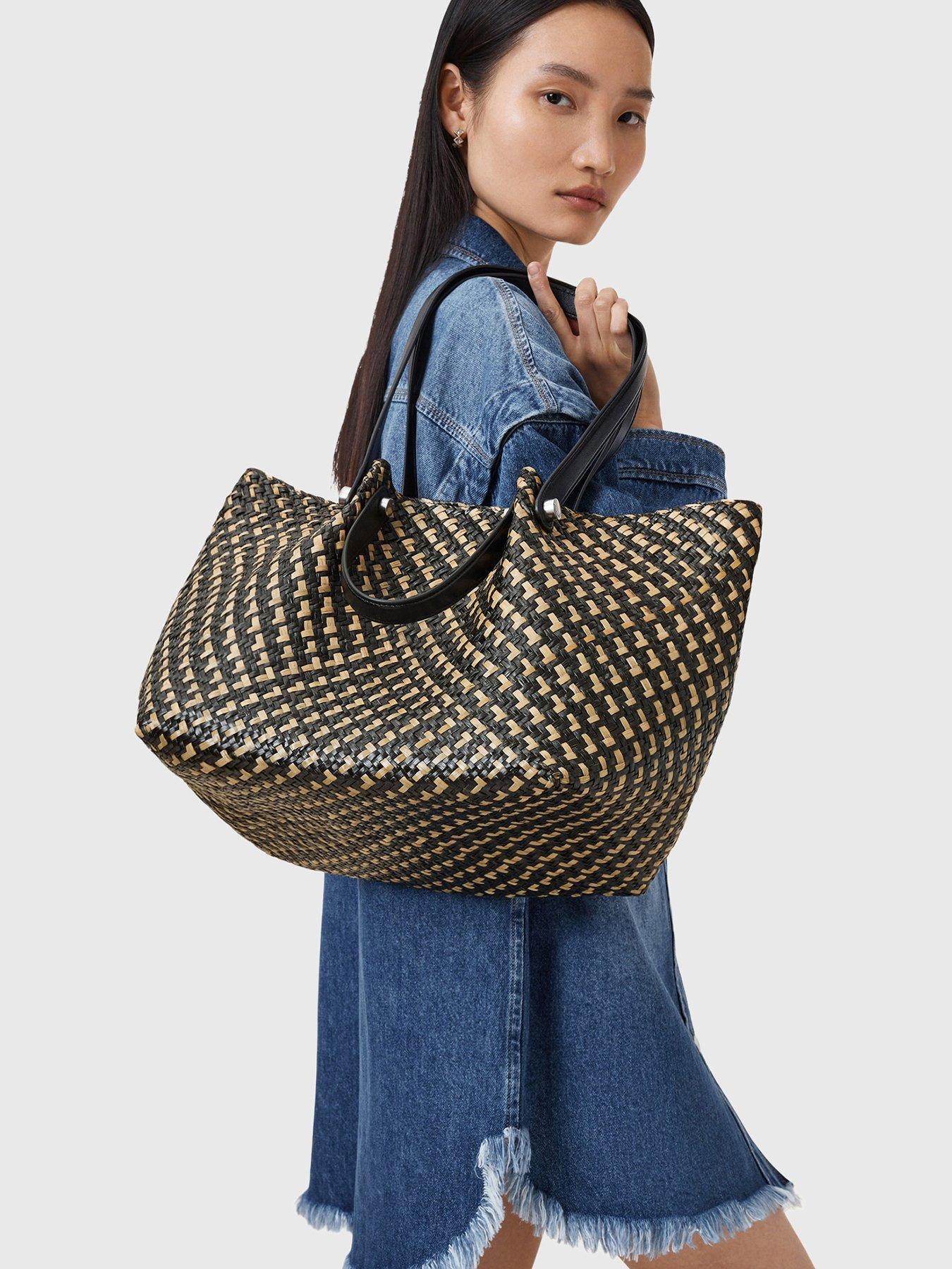 undefined Allington Straw Tote Bag - Black