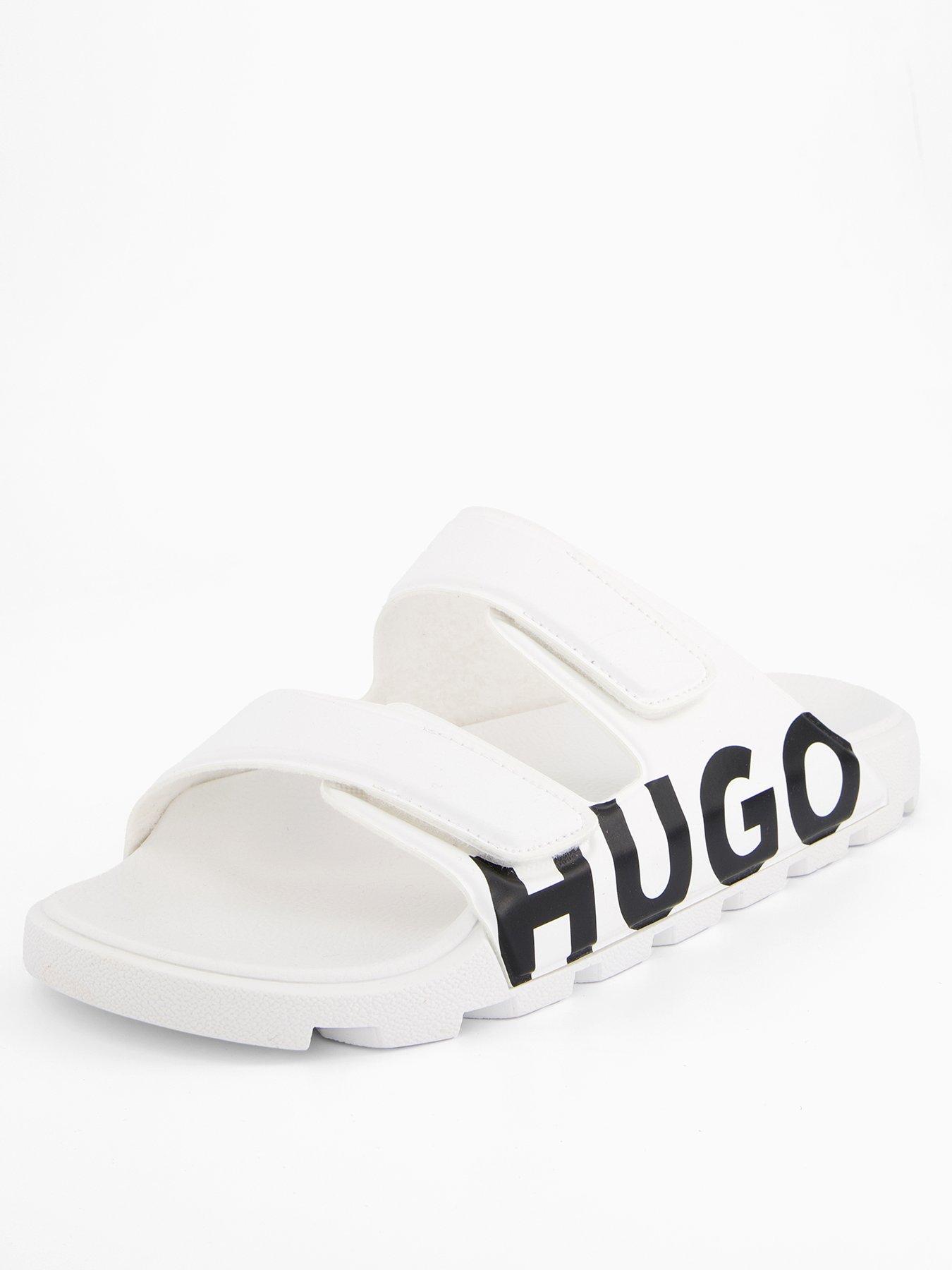 undefined Men's Evander Two Strap Logo Sandals - White