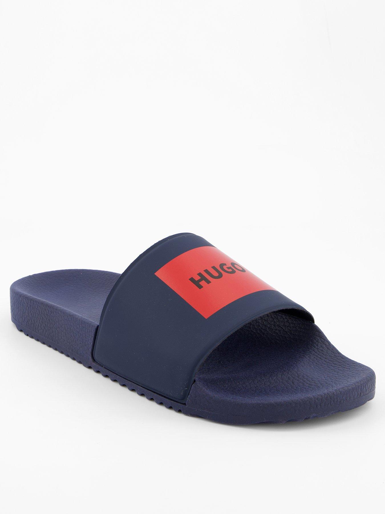 undefined Men's Timein Red Patch Logo Sliders - Dark Blue