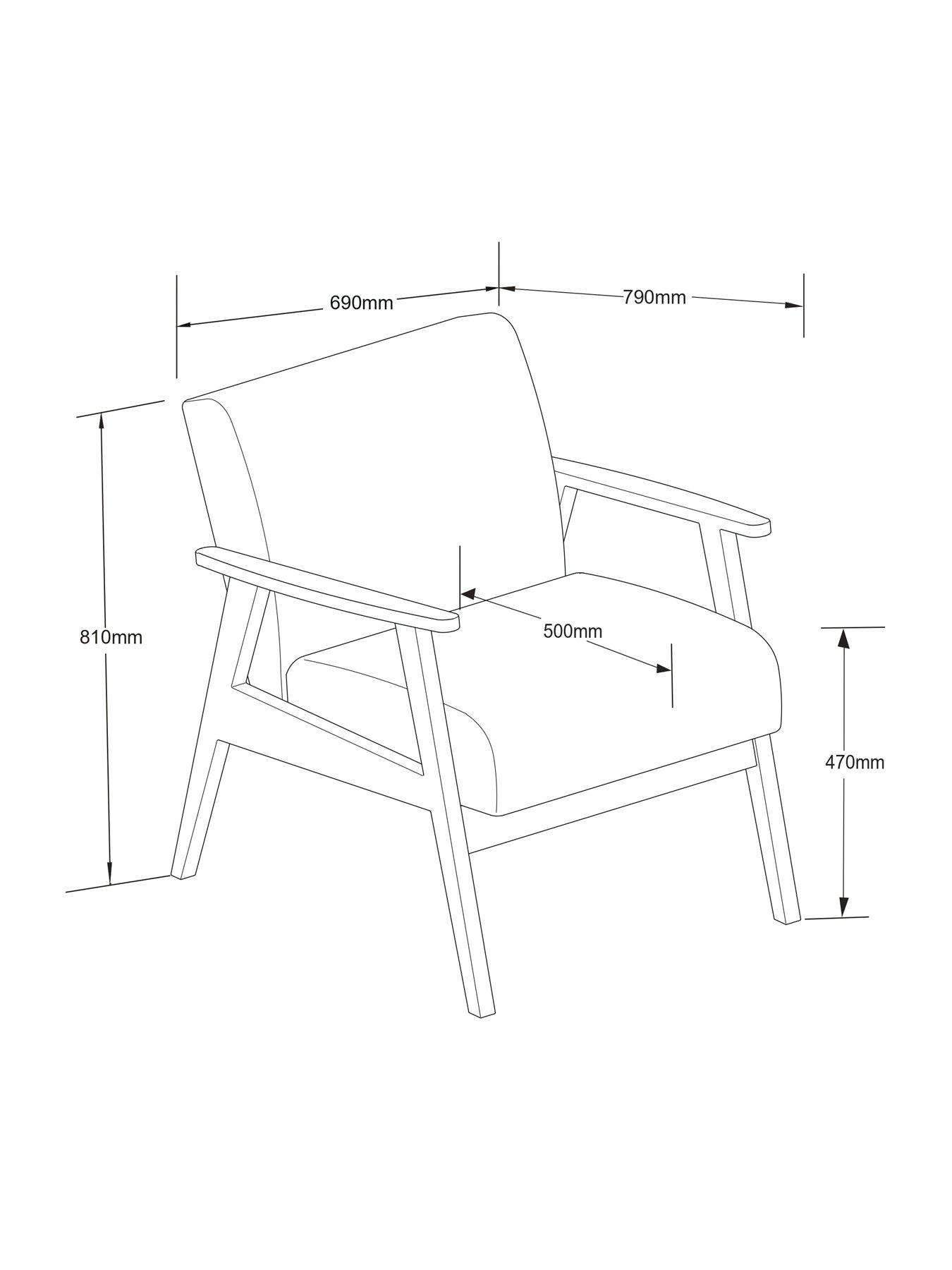 Image 7 of 7 of Very Home Cora Fabric Accent Chair - Natural