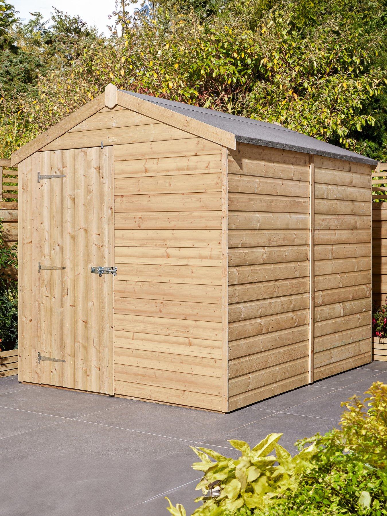 Product photograph of Rowlinson 8x6ft Shiplap Apex Shed Single Door from very.co.uk