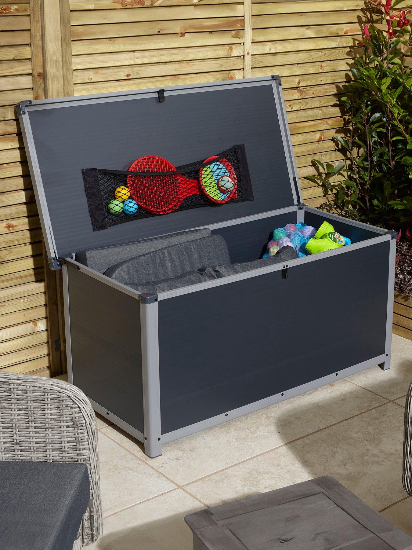 Product photograph of Rowlinson Airevale 4x2 Cushion Box Dark Grey from very.co.uk