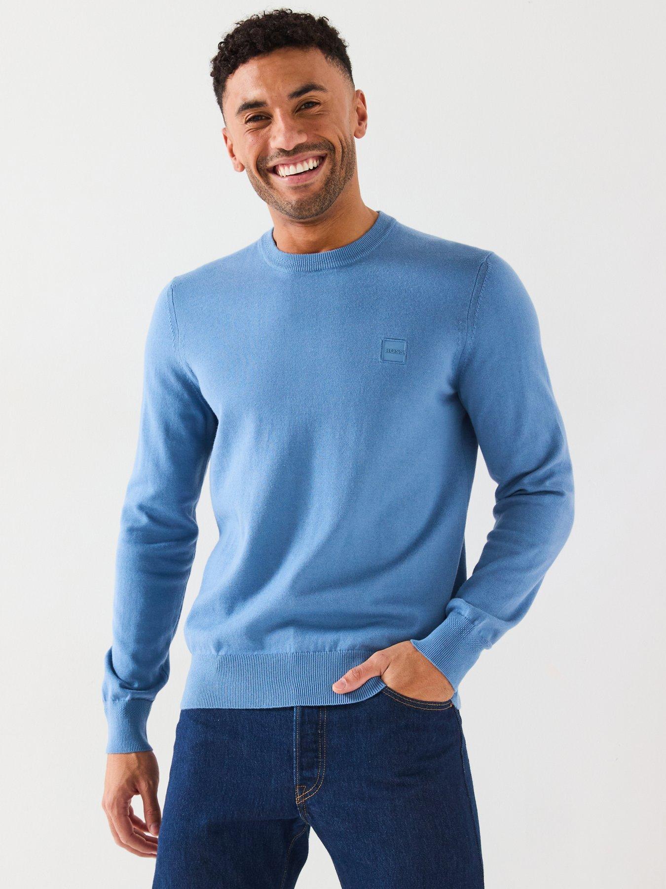 undefined Kanovano_S Knitted Crew Neck Regular Fit Jumper - Light Blue